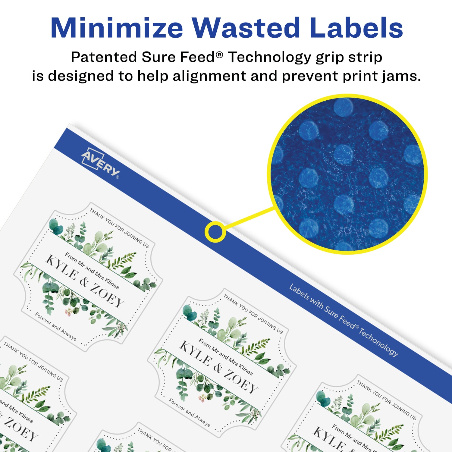 Avery Removable Labels With Sure Feed, 94110-RMP100, Square Scalloped, 1-5/8in x 1-5/8in, White, Pack Of 2,000 Labels - Image 5