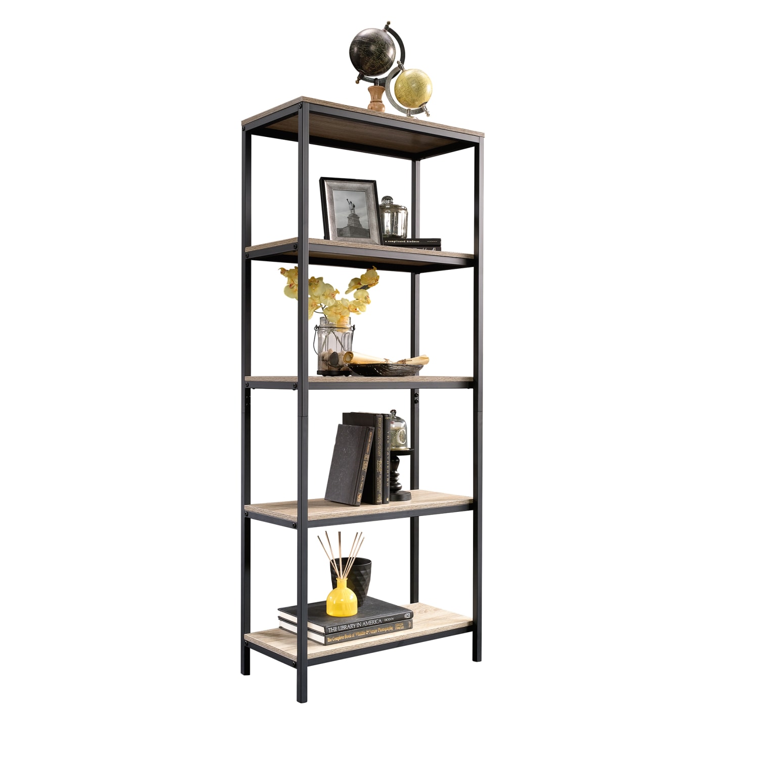 Sauder North Avenue 57inH 5-Shelf Bookcase, Charter Oak - Image 3