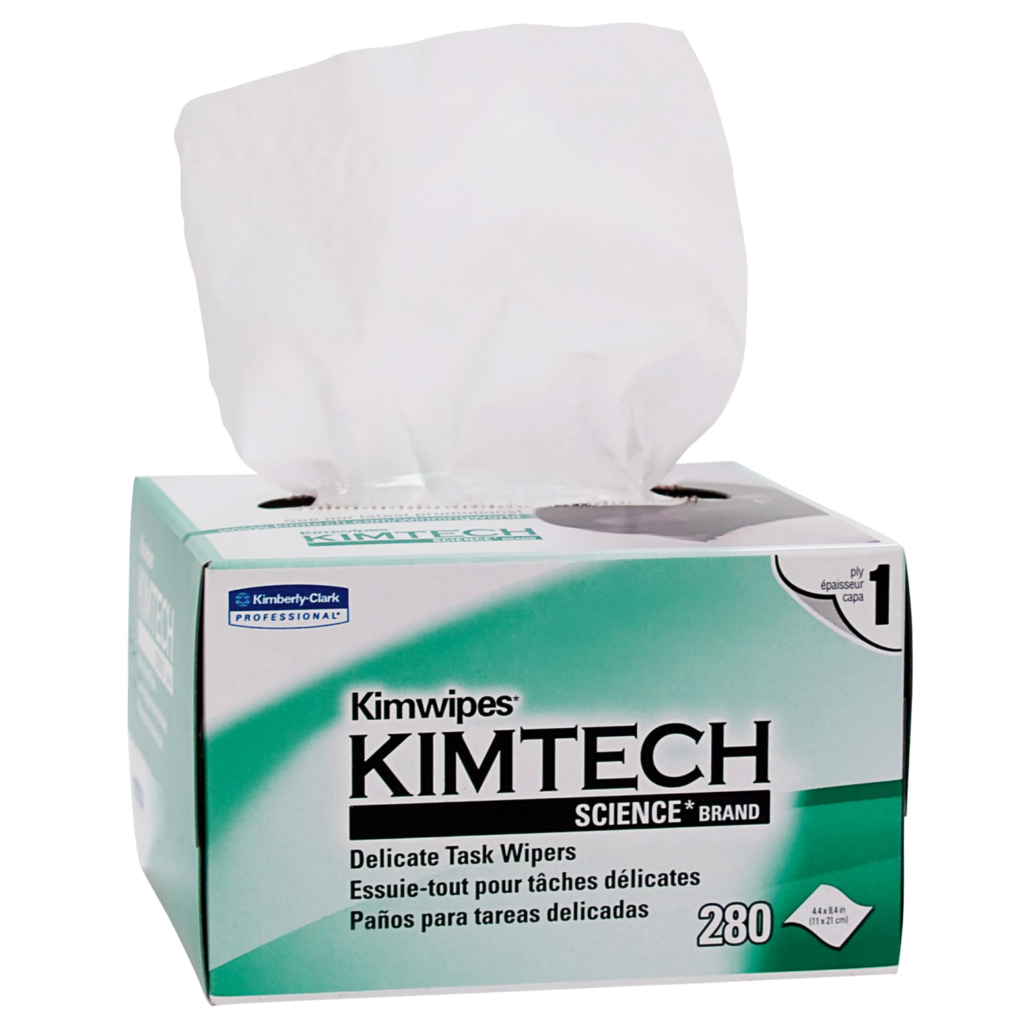 KIMTECH Kimwipes Delicate Task Wipers - 1 Ply - 4.40inx8.40in - White - Virgin Fiber - Light Duty, Anti-static, Absorbent -  - 34120 - Image 3