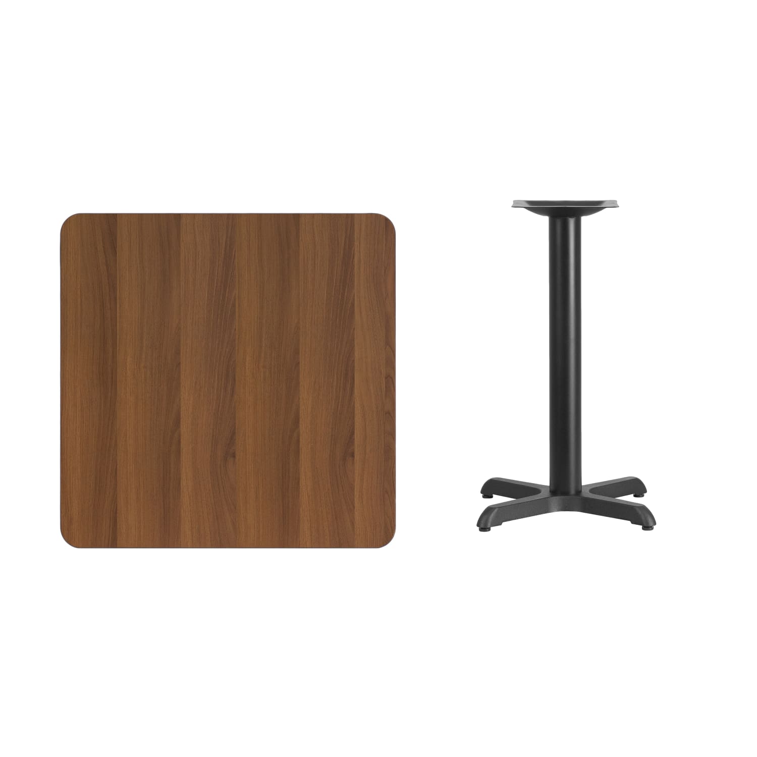 Flash Furniture Square Hospitality Table With X-Style Base, 31-1/8inH x 30inW x 30inD, Walnut/Black - Image 5