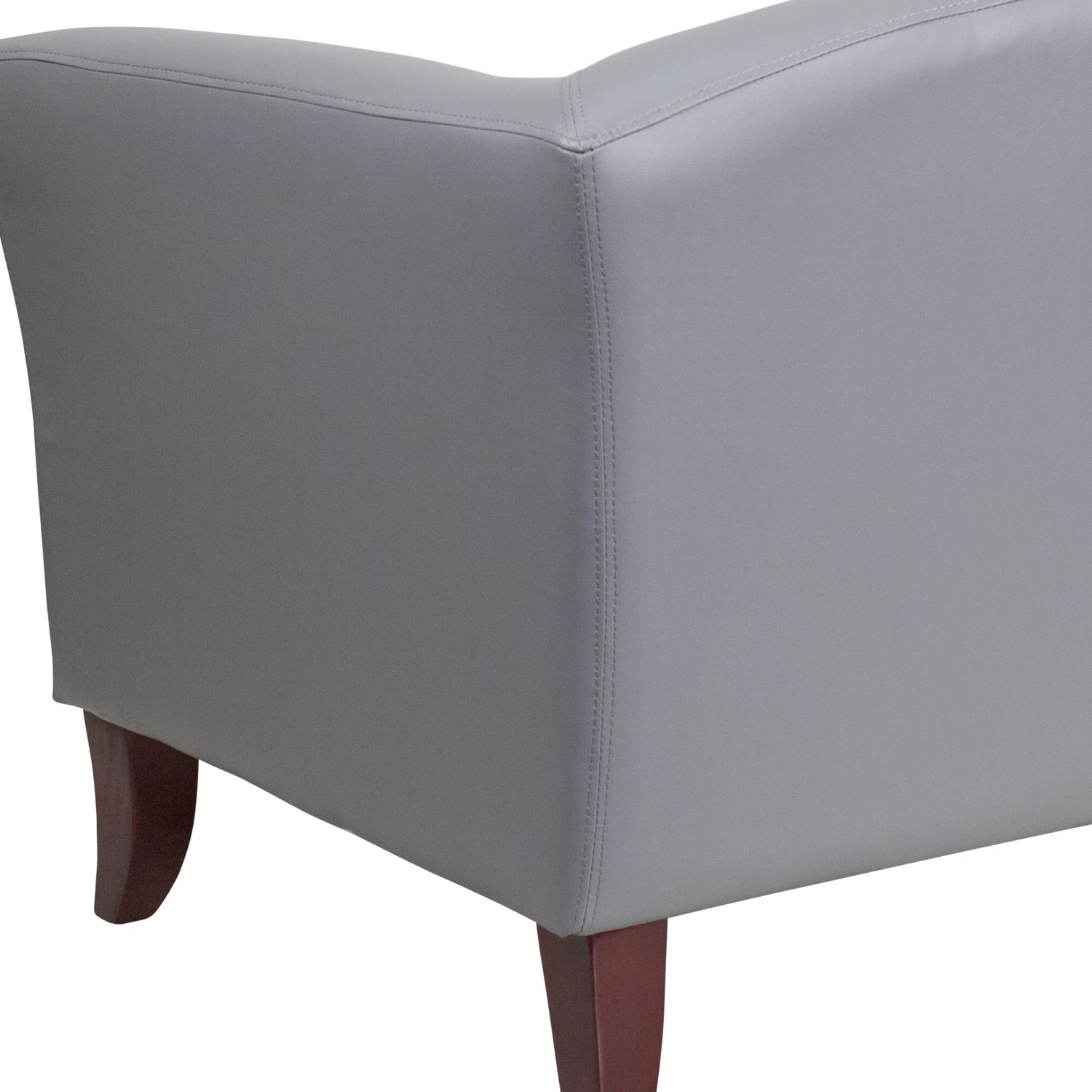 Flash Furniture Hercules Imperial Leathersoft Loveseat 29inH x 52inW x 29inD GrayCherry PopularChairscom Flash Furniture Hercules Imperial Leathersoft Loveseat 29inH x 52inW x 29inD GrayCherry PopularChairscom