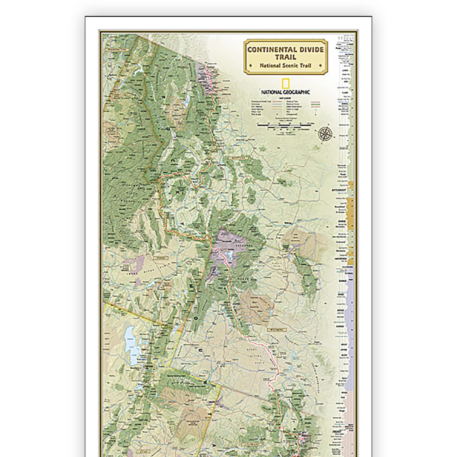 National Geographic Continental Divide Trail Map, In Gift Box, 18in x 48in - Image 4