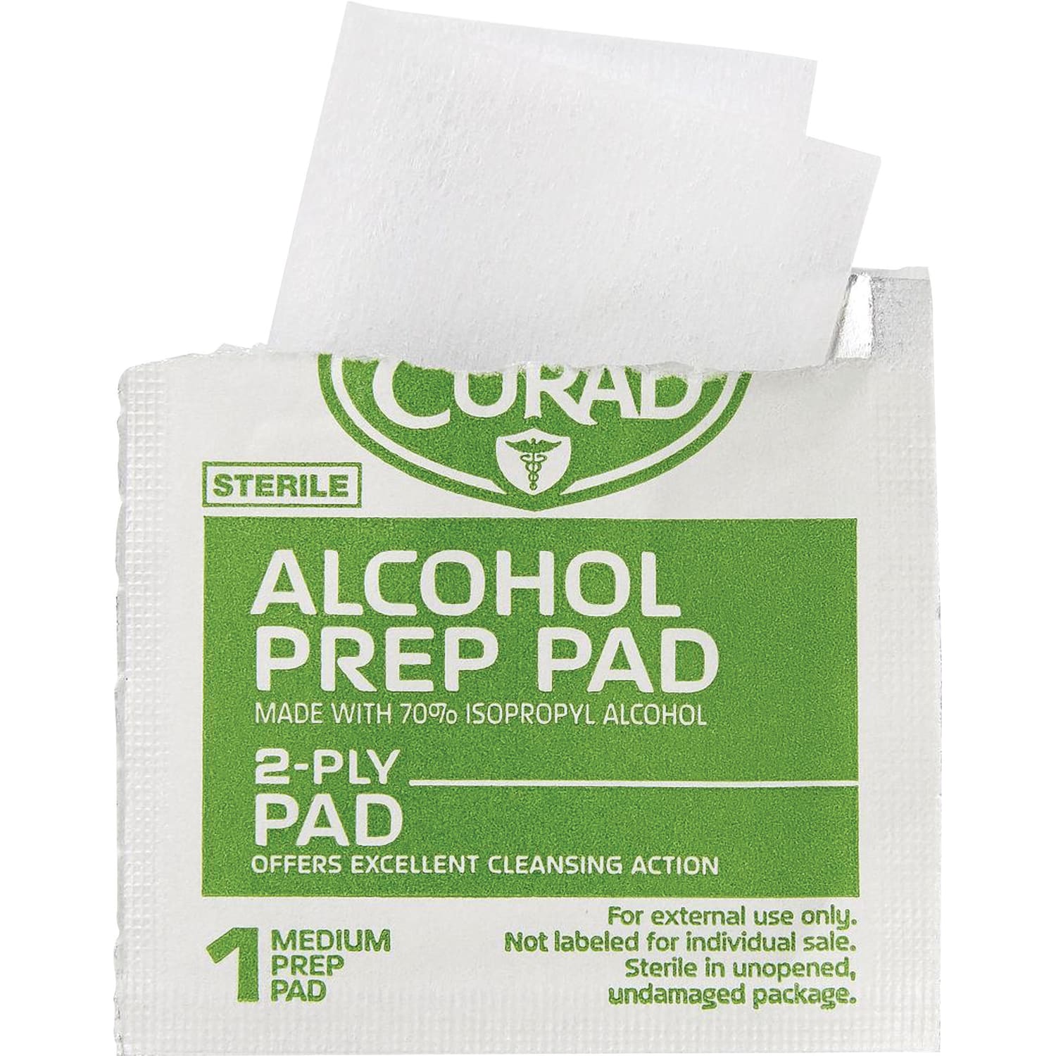 CURAD Sterile Alcohol Prep Pads, 1in x 1in, White, Box Of 200 Pads - Image 3