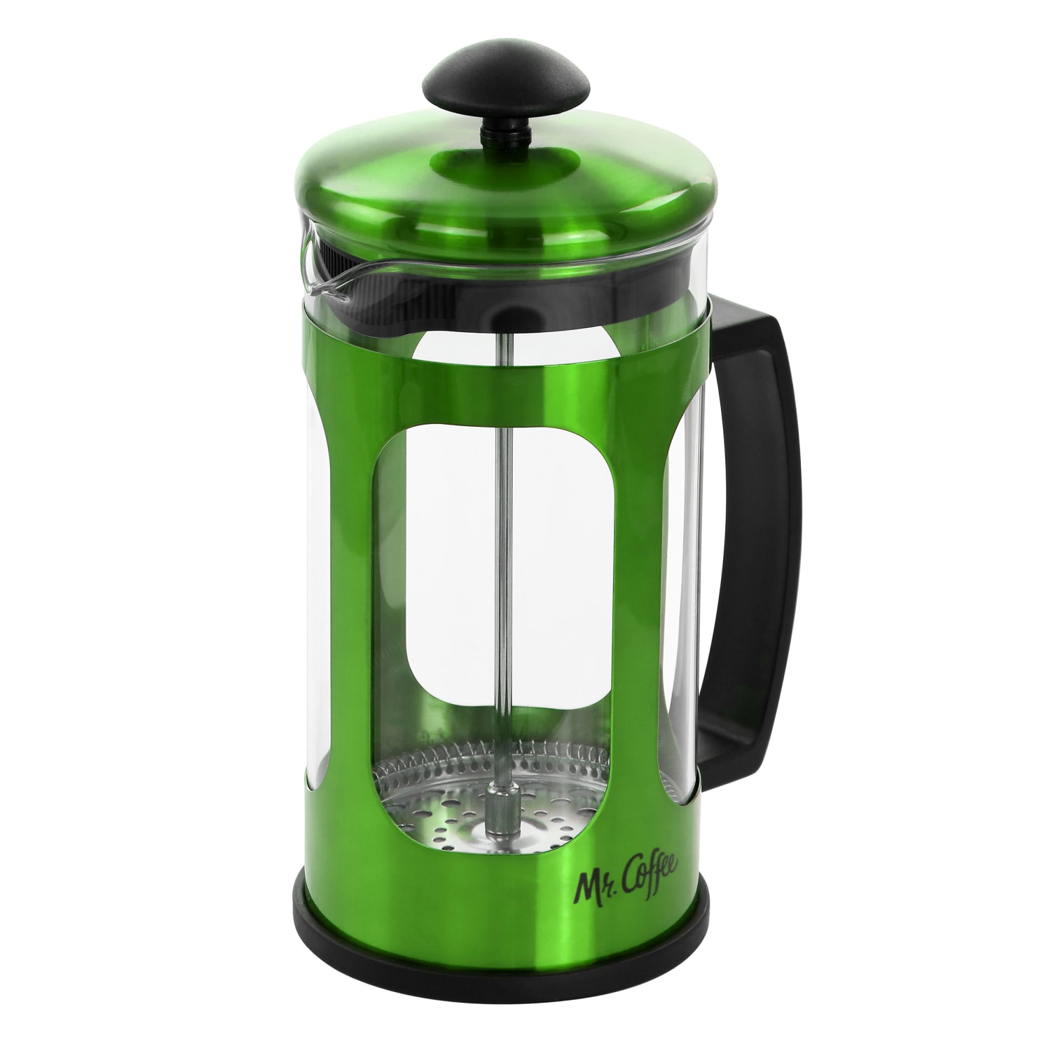 Mr. Coffee 30 Oz Glass And Stainless-Steel French Coffee Press, Metallic Green - Image 3
