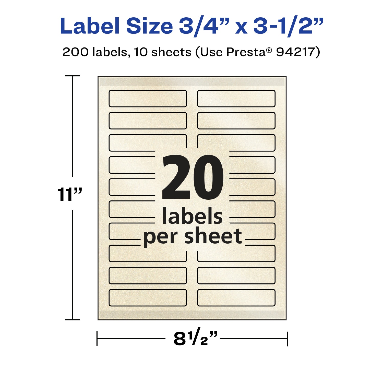 Avery Pearlized Permanent Labels With Sure Feed, 94217-PIP10, Rectangle, 3/4in x 3-1/2in, Ivory, Pack Of 200 Labels - Image 6