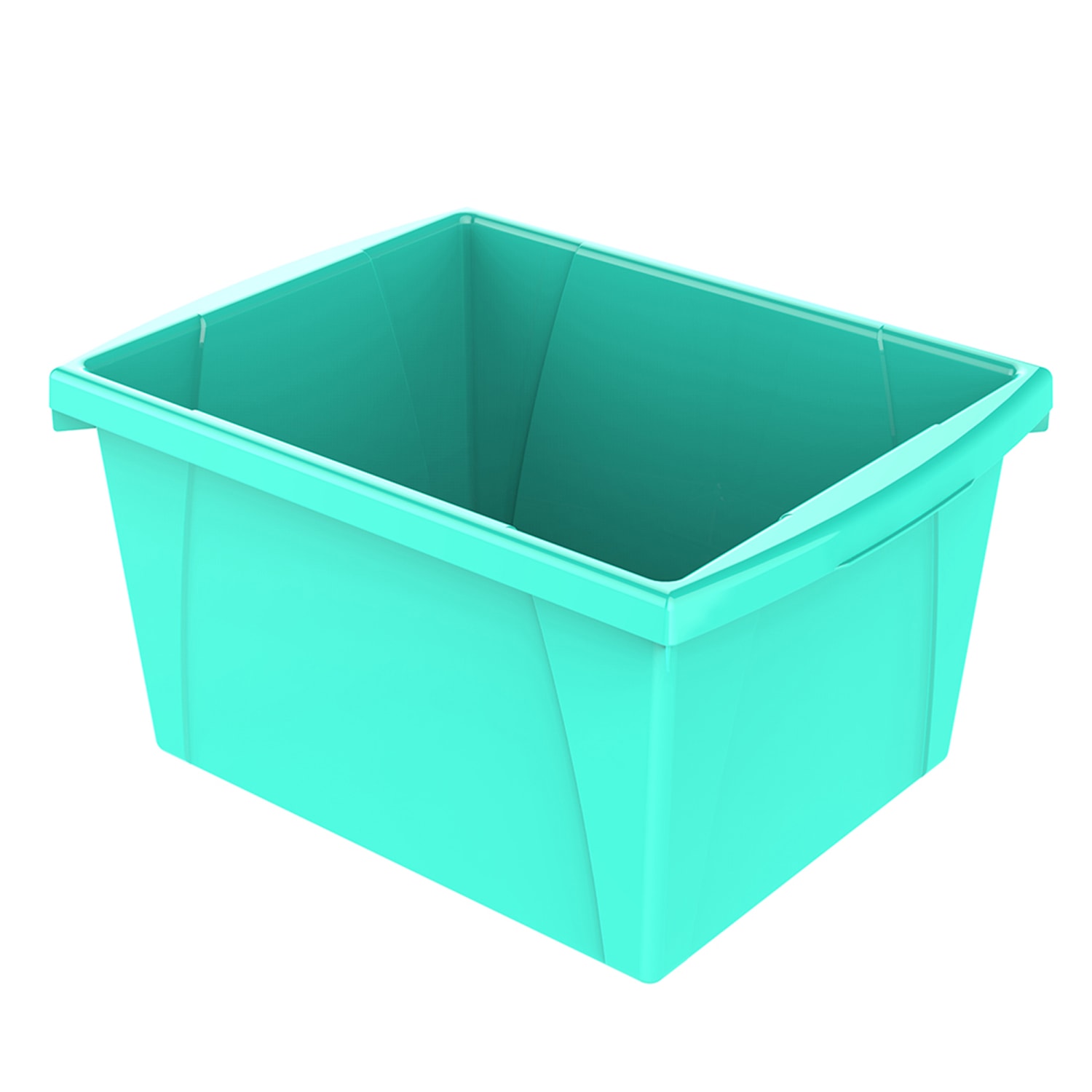 Storex Classroom Storage Bins, 4 Gallon, 7-15/16inH x 11-5/16inW x 13-5/8inD, Teal, Pack Of 3 Bins - Image 3