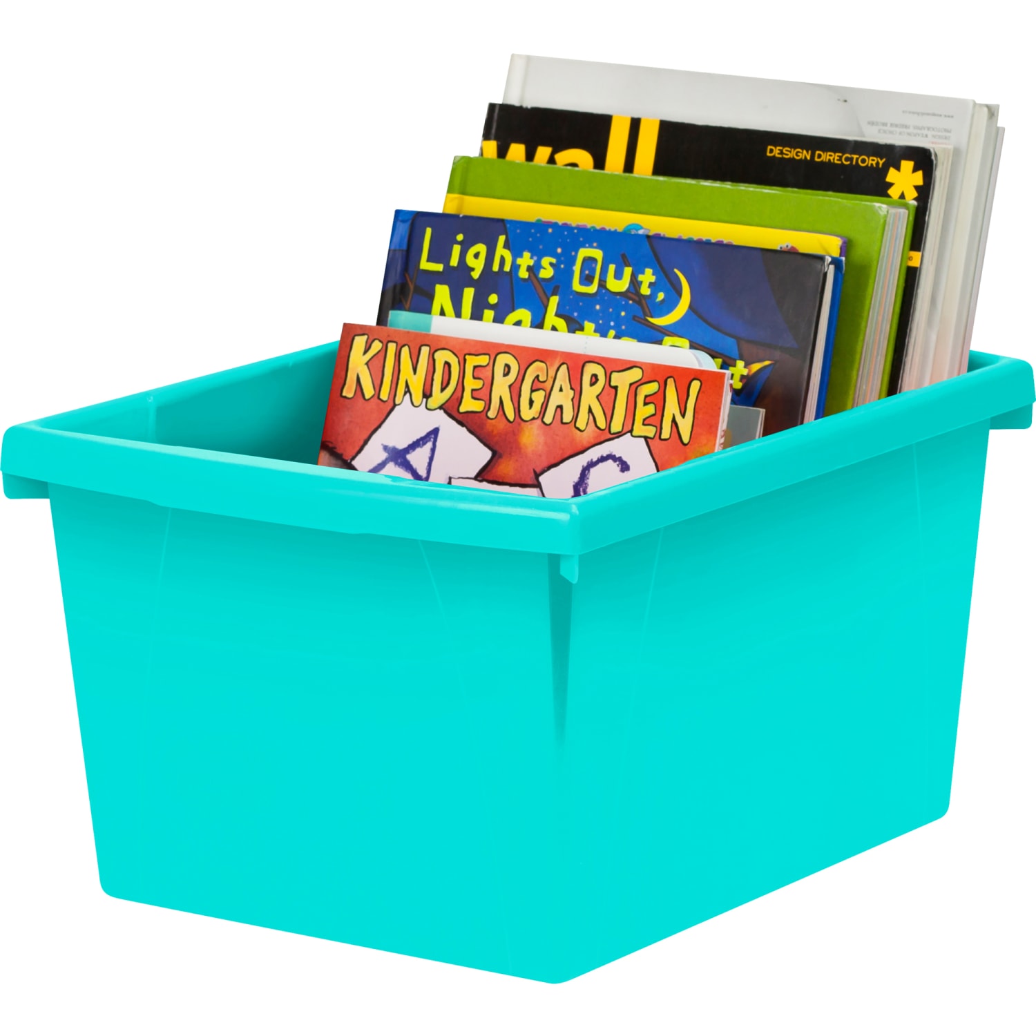 Storex Classroom Storage Bins, 4 Gallon, 7-15/16inH x 11-5/16inW x 13-5/8inD, Teal, Pack Of 3 Bins - Image 4