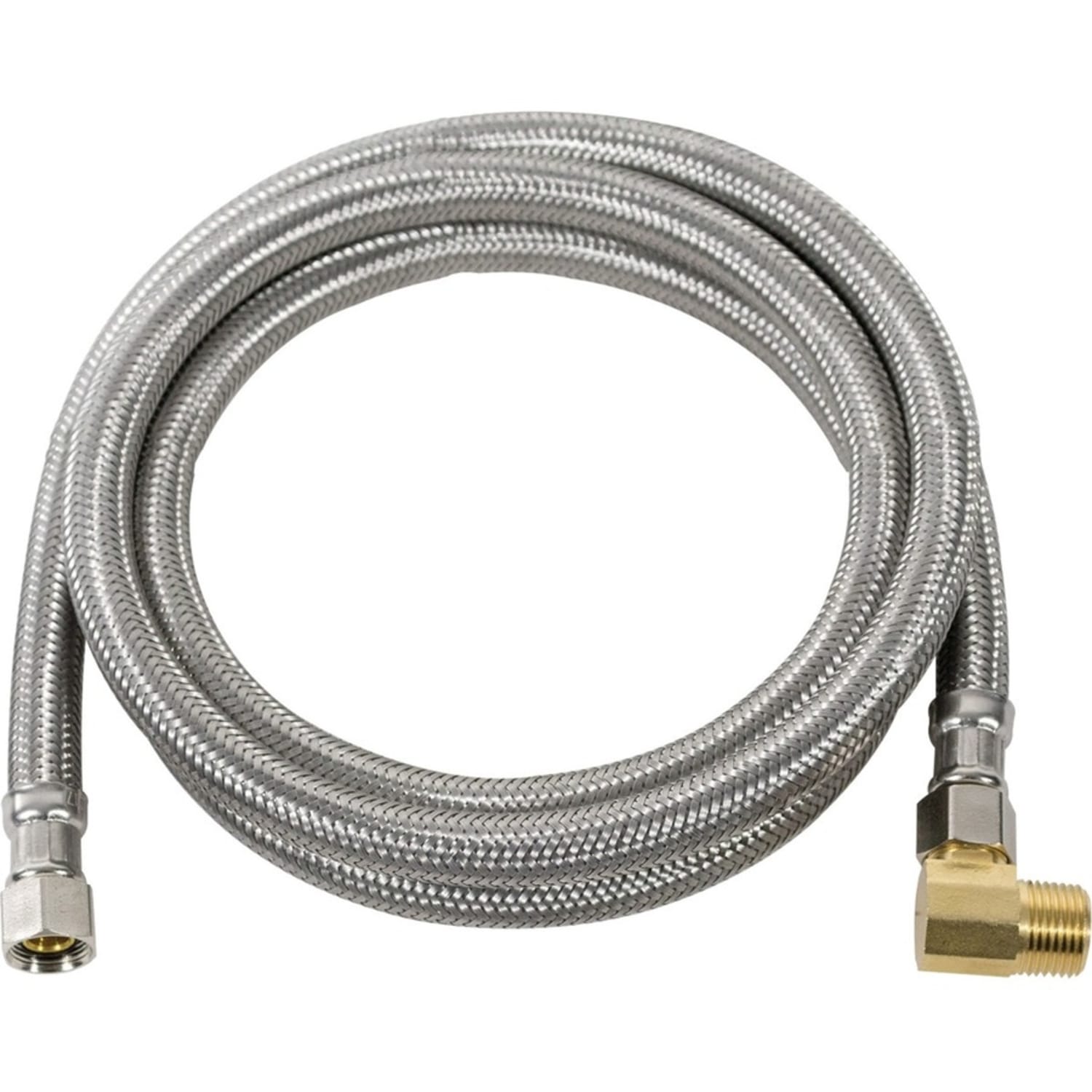 Certified Appliance Accessories Braided Stainless Steel Dishwasher Connector with MIP Elbow - 60in - Silver, Stainless Steel, Gold - Stainless Steel, Vinyl, Polyvinyl Chloride (PVC), Polyester, Brass - Image 3