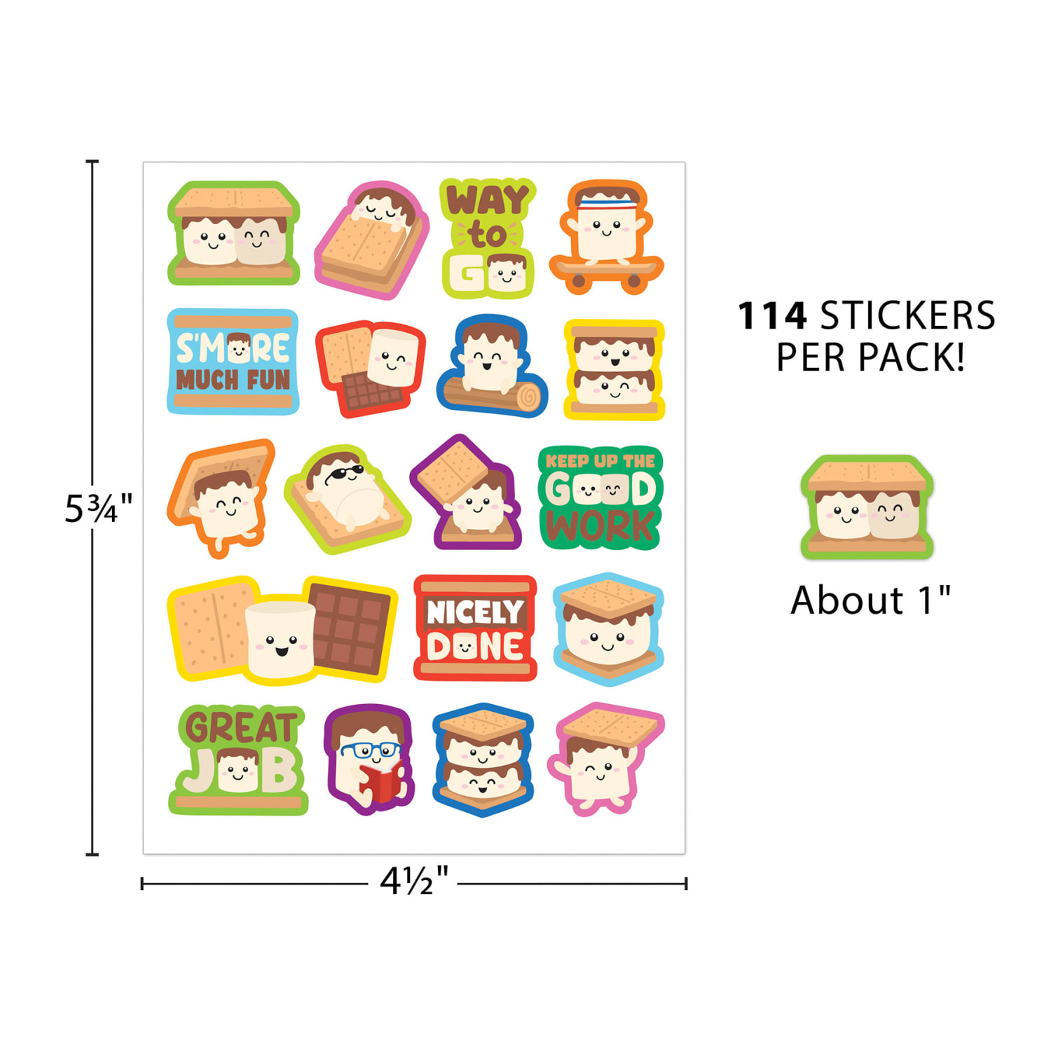 Teacher Created Resources Smelly Stickers, Smores, 114 Per Pack, Set Of 6 Packs - Image 4