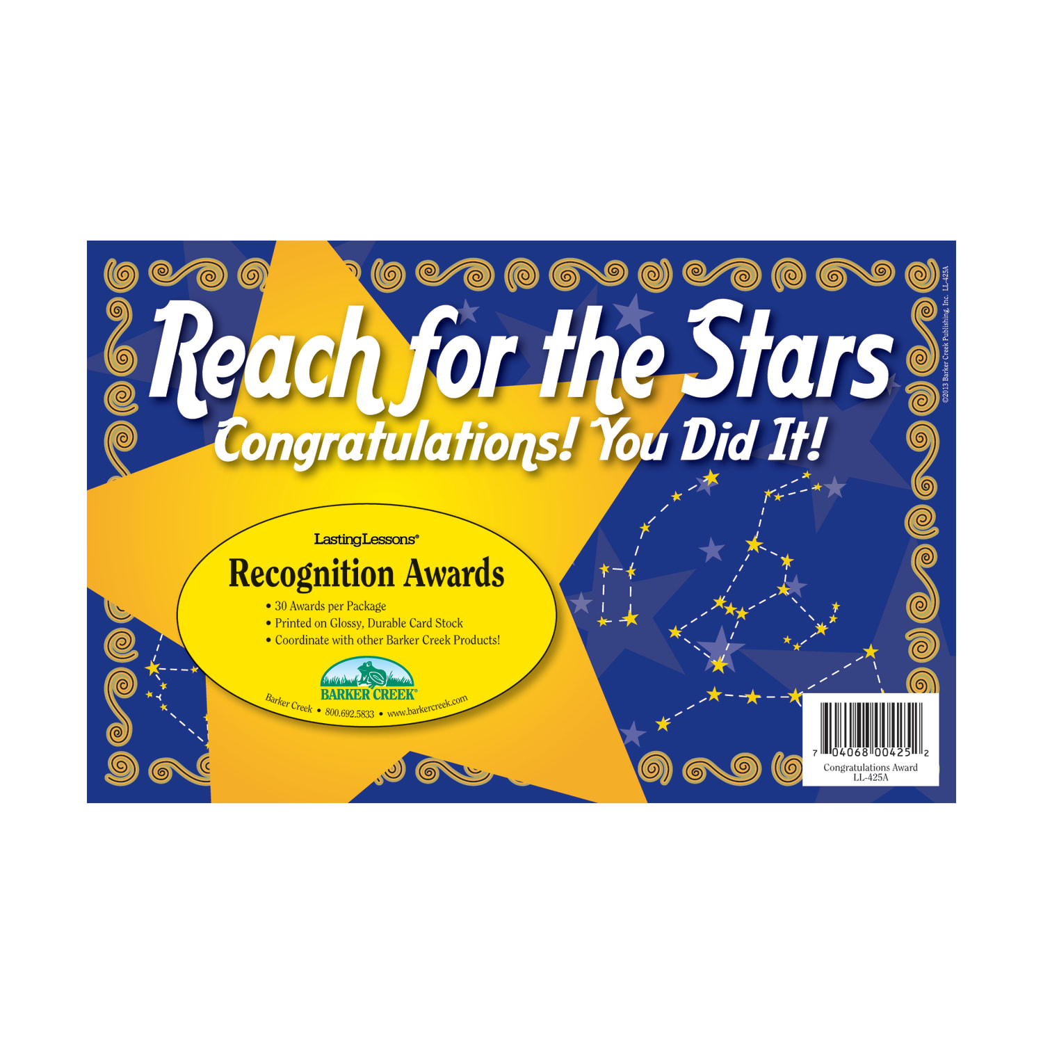 Barker Creek Blank Award Certificates, Reach For The Stars, 8 1/2in x 5 1/2in, Pack Of 30 - Image 3
