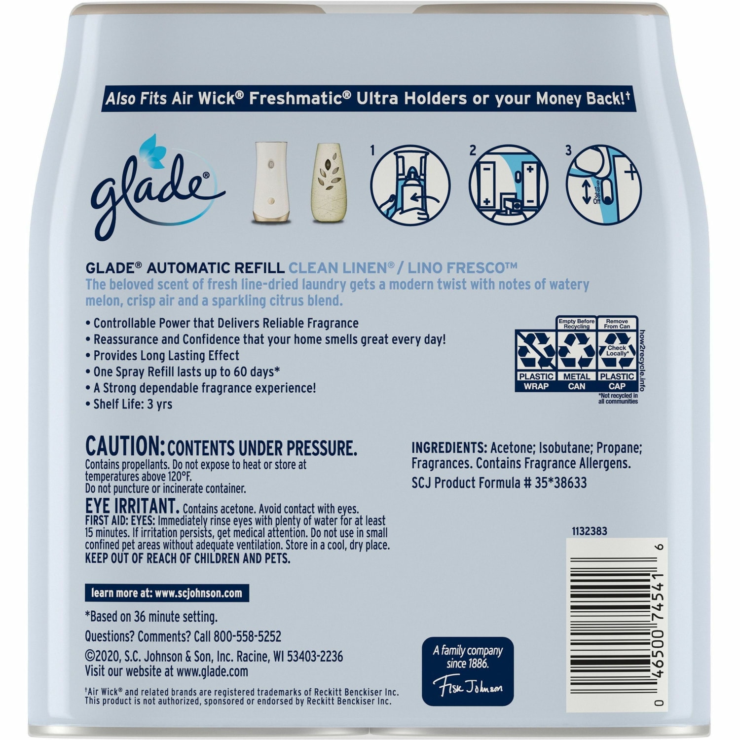Glade Automatic Spray Refill Value Pack - 12.4 fl oz (0.4 quart) - 70 Day - Long Lasting - 2/Pack - 3 / Carton - Image 5
