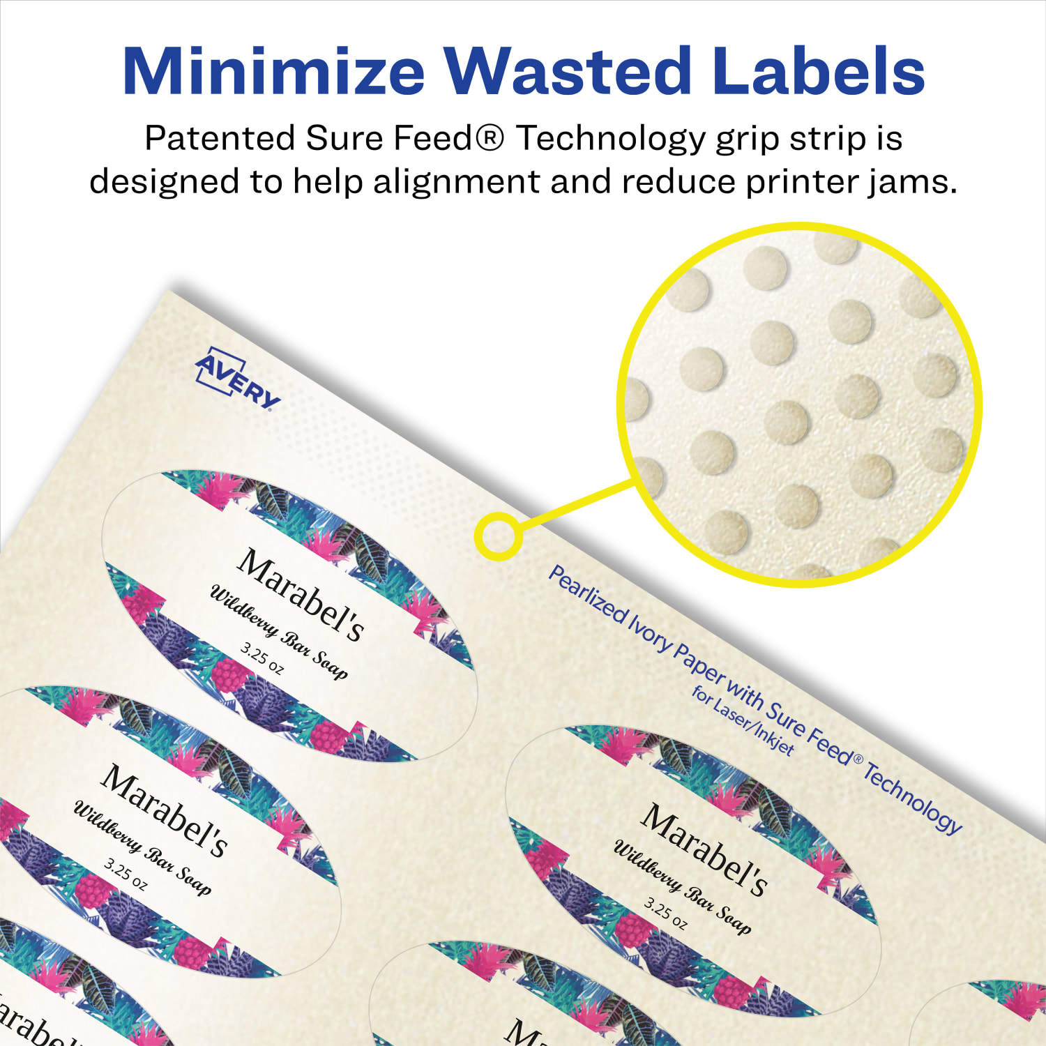 Avery Pearlized Permanent Labels With Sure Feed, 94051-PIP25, Oval, 1-1/2in x 2-1/2in, Ivory, Pack Of 450 Labels - Image 5