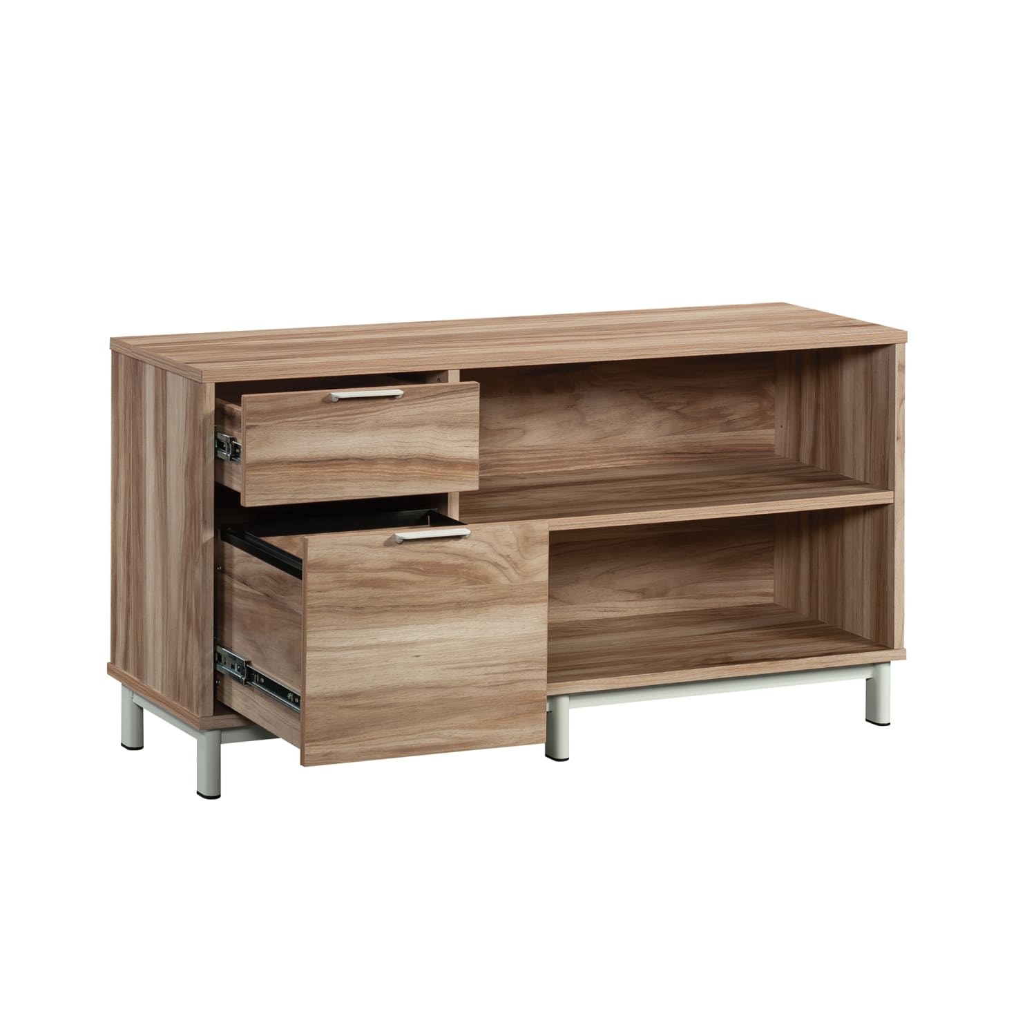Sauder Bergen Circle Commercial 45inW x 15-1/2inD Lateral 2-Drawer Credenza File Cabinet, Kiln Acacia - Image 3