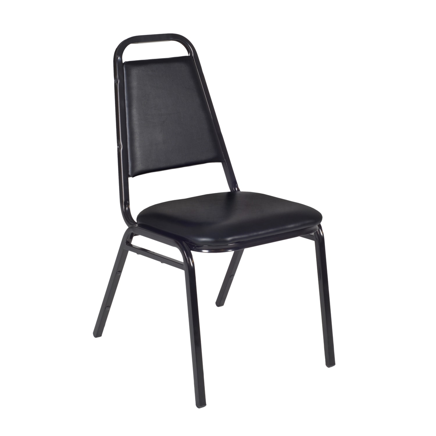 Regency Restaurant Vinyl Stacking Chairs, Black, Pack Of 8 Chairs - Image 5