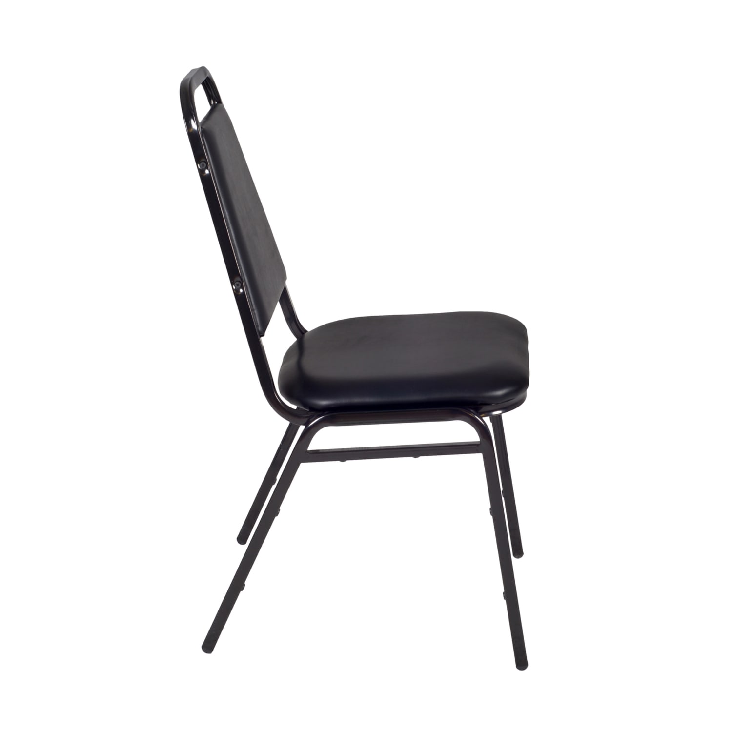 Regency Restaurant Vinyl Stacking Chairs, Black, Pack Of 8 Chairs - Image 6