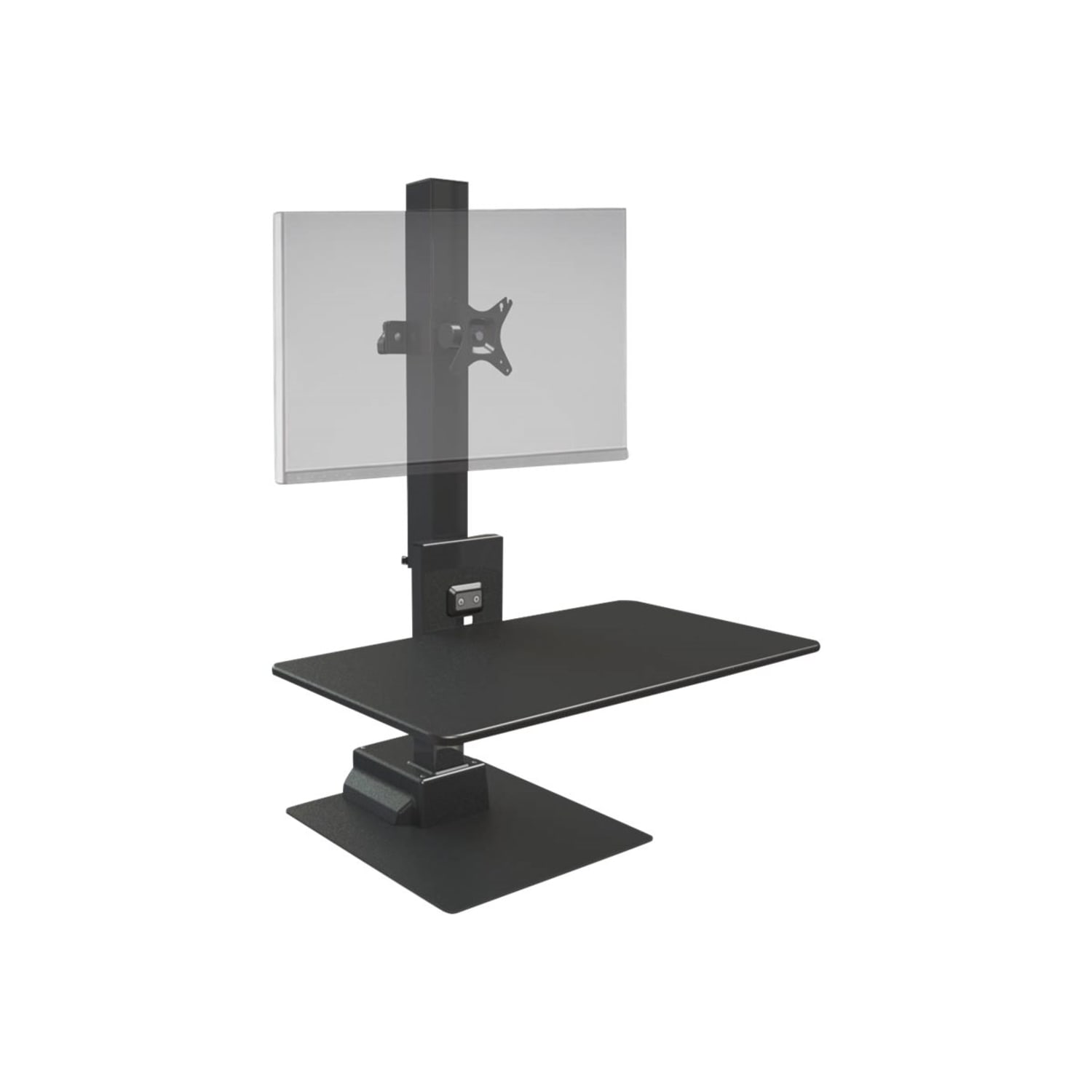 Ergotech Freedom E-Stand Single - Stand - for LCD display / keyboard - black - screen size: up to 30in - surface mountable - TAA Compliant