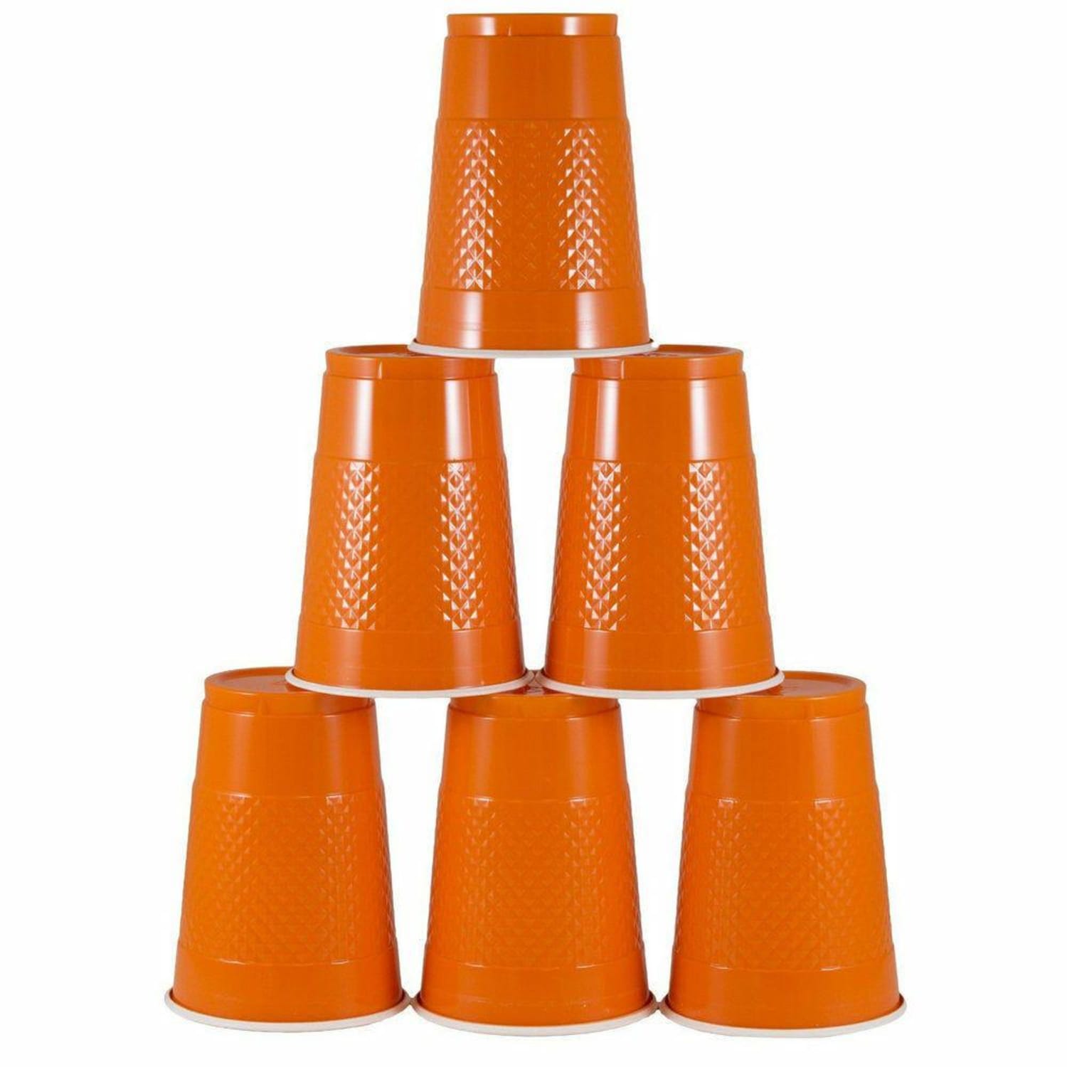 JAM PAPER Plastic Party Cups, 16 oz, Orange, 20 Glasses/Pack - Image 4