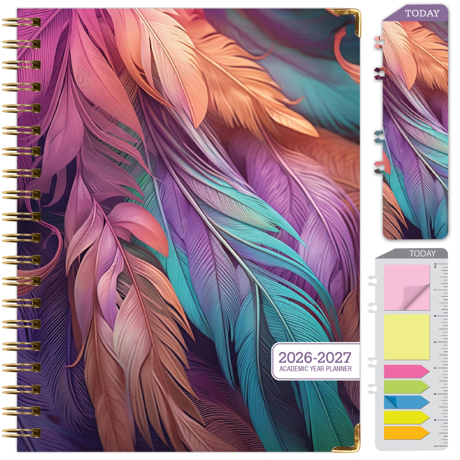 2026-2027 Excello Brands 14-Month Academic Year Hardcover Weekly/Monthly Fashion Planner, 8-1/2in x 11in, Pastel Peacock, May To June, Total Qty 1 - Image 3