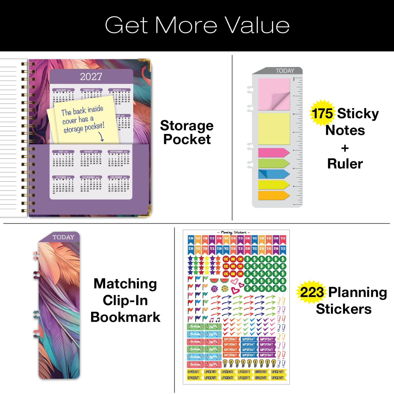 2026-2027 Excello Brands 14-Month Academic Year Hardcover Weekly/Monthly Fashion Planner, 8-1/2in x 11in, Pastel Peacock, May To June, Total Qty 1 - Image 6