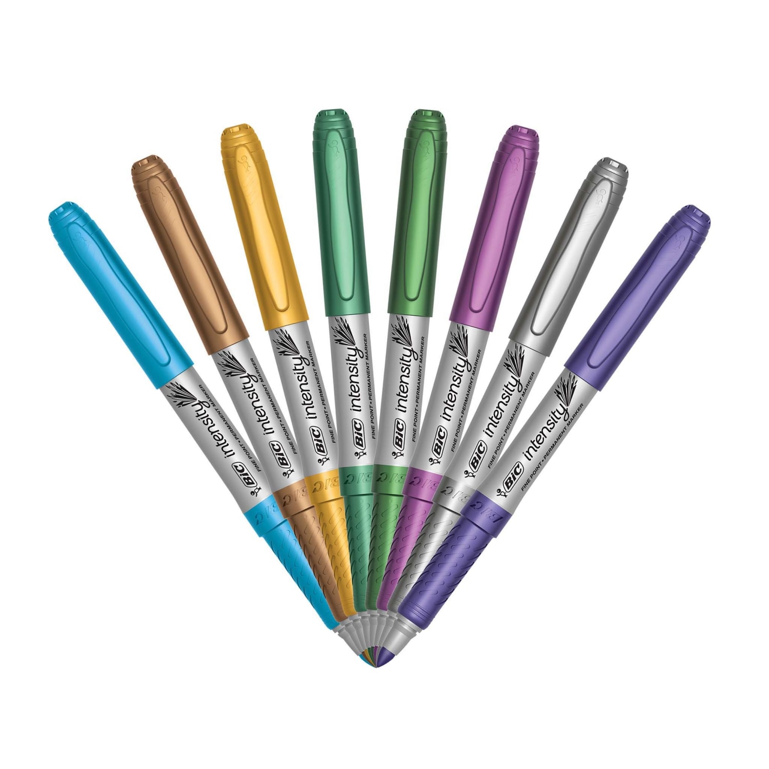 BIC Intensity Metallic Permanent Markers, Fine Point, Assorted Metallic, 8 Per Pack, Set Of 2 Packs - Image 5