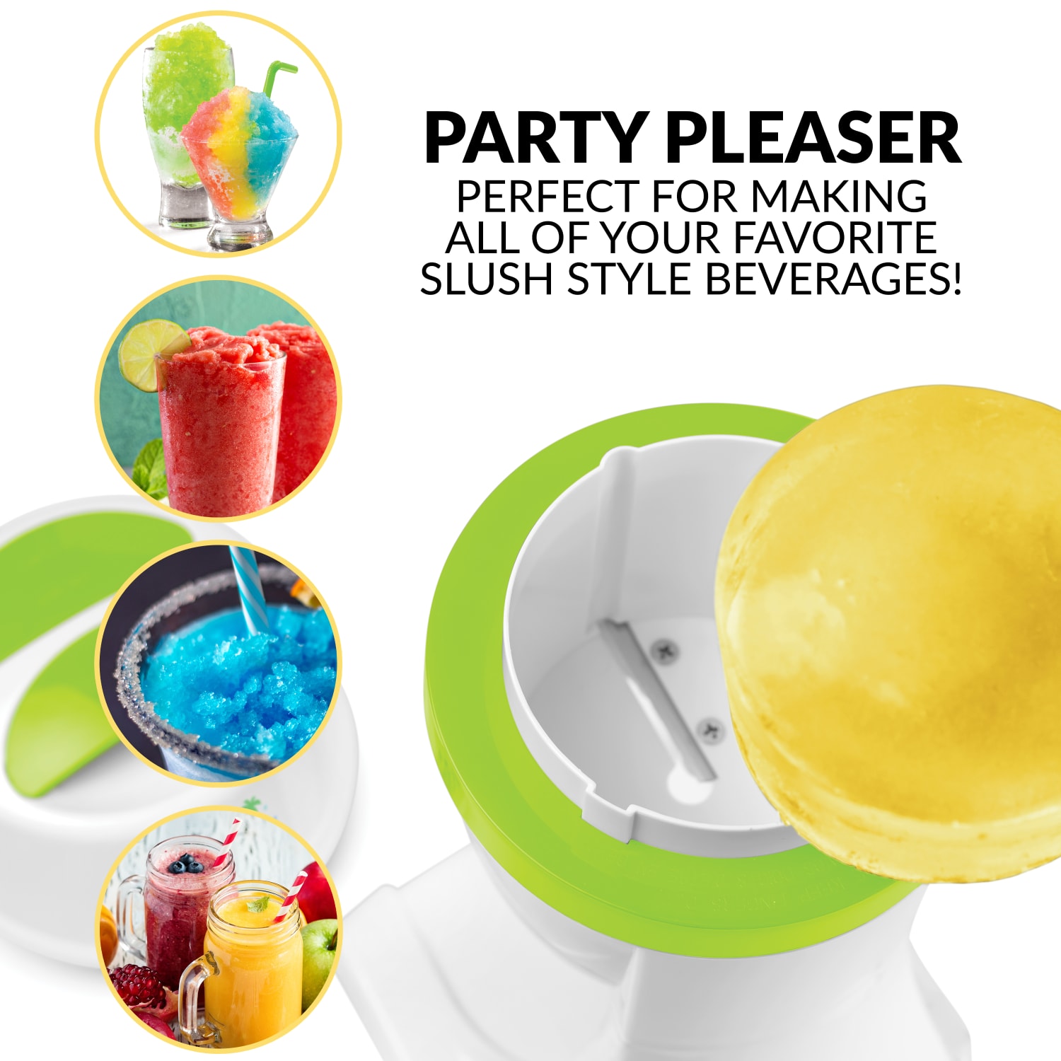 Nostalgia Electrics Electric Shave Ice & Snow Cone Maker, White/Green - Image 5