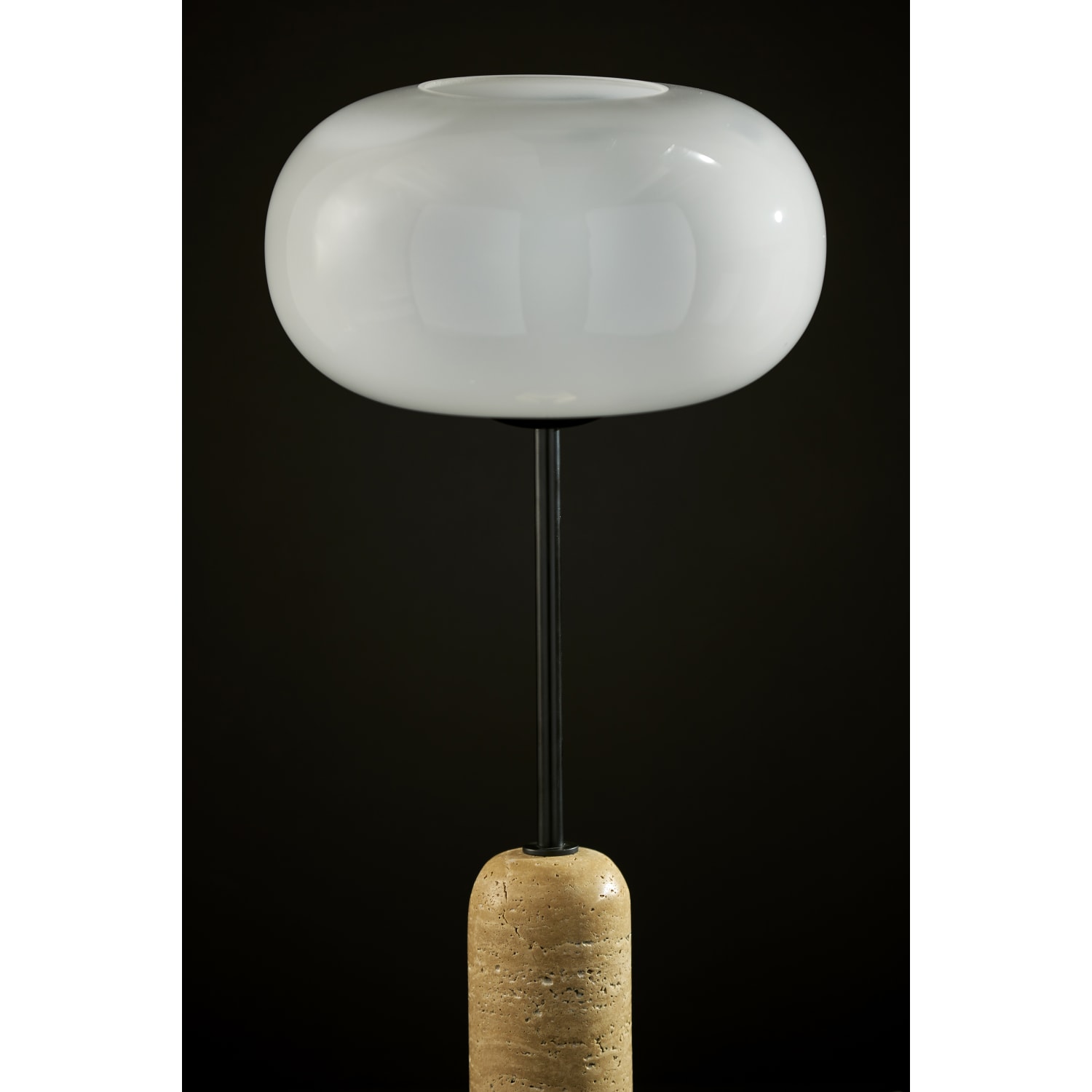 Adesso Byron Table Lamp, Black/White Glosted Glass Shade - Image 4