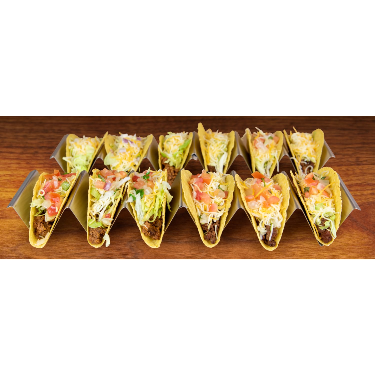 Taco Tuesday Stainless Steel 4-Piece Taco Holder Set, Silver - Image 6