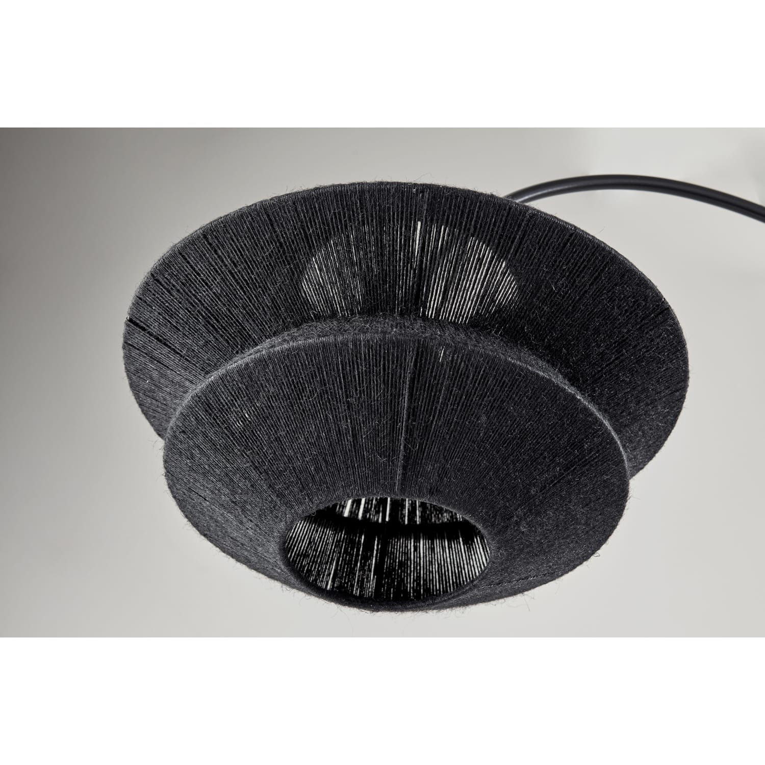 Adesso Gardner Arc Floor Lamp, 72-1/4in, Black Shade/Travertine Base - Image 6