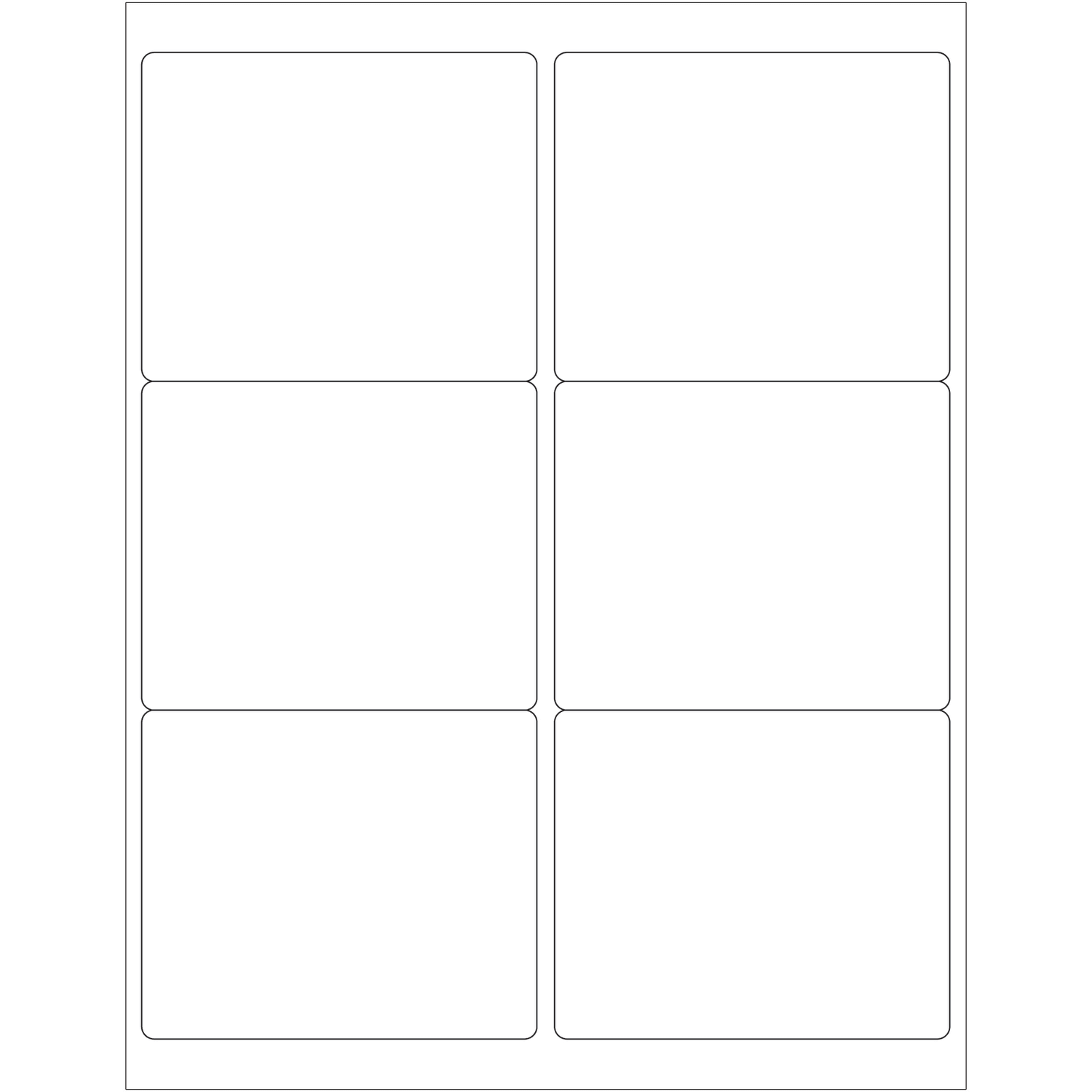 Tape Logic Laser Labels, LL203, Rectangle, 4in x 3 1/3in, Glossy White, Case Of 600