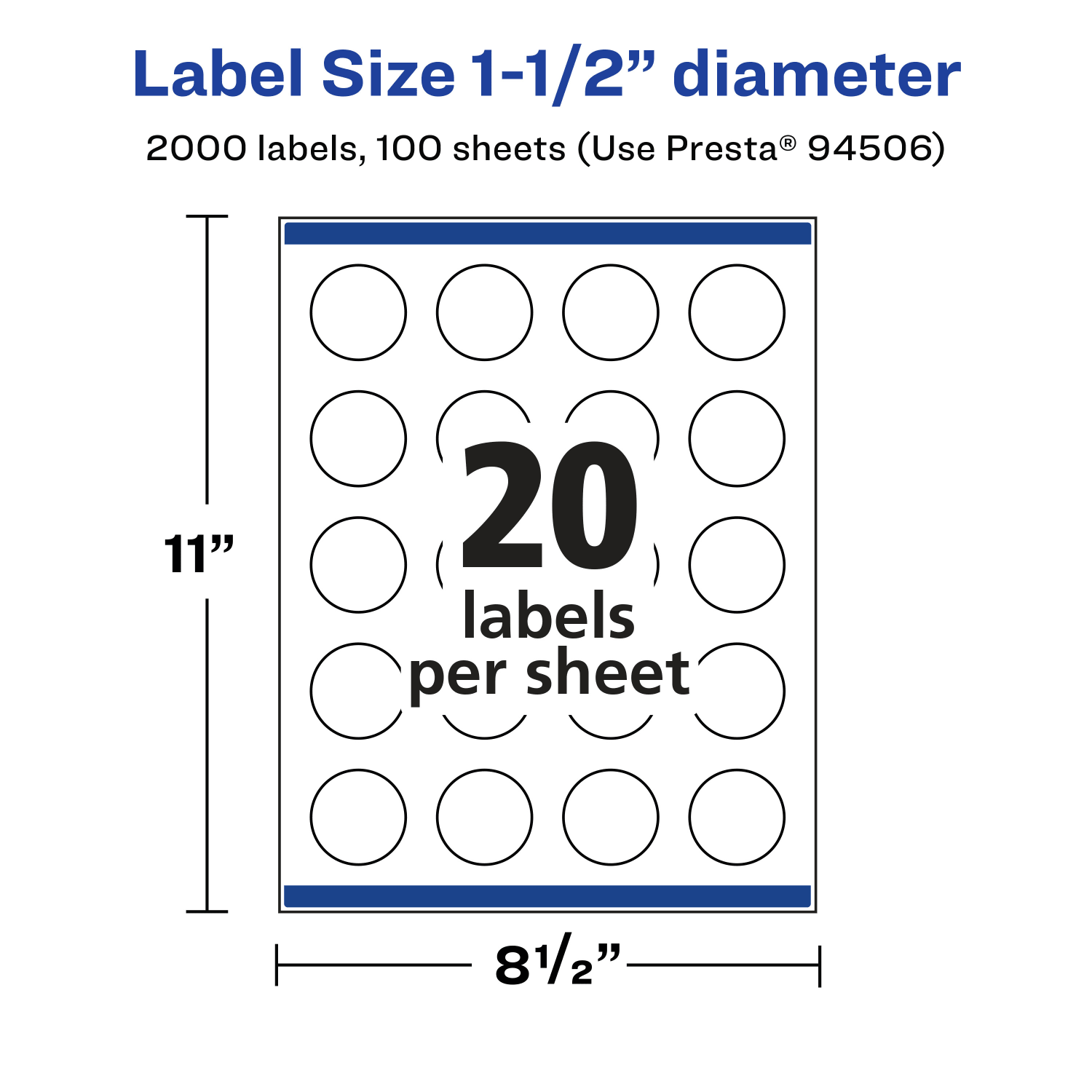 Avery Permanent Labels With Sure Feed, 94506-WMP100, Round, 1-1/2in Diameter, White, Pack Of 2,000 - Image 6