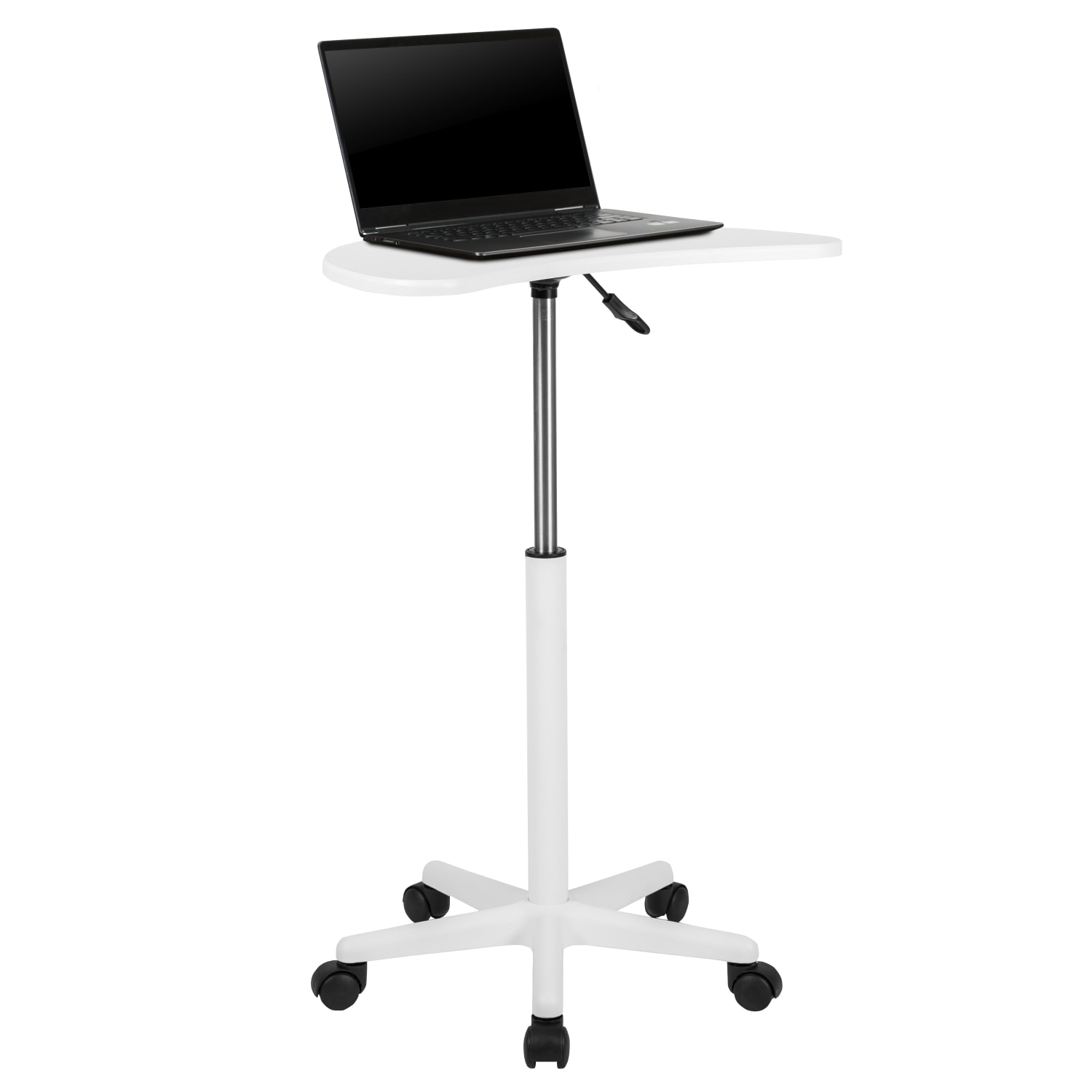 Flash Furniture Sit To Stand Laptop Computer Desk Mobile Workstation, 36-1/2inH x 25-1/2inW x 22-1/2inD, White - Image 3
