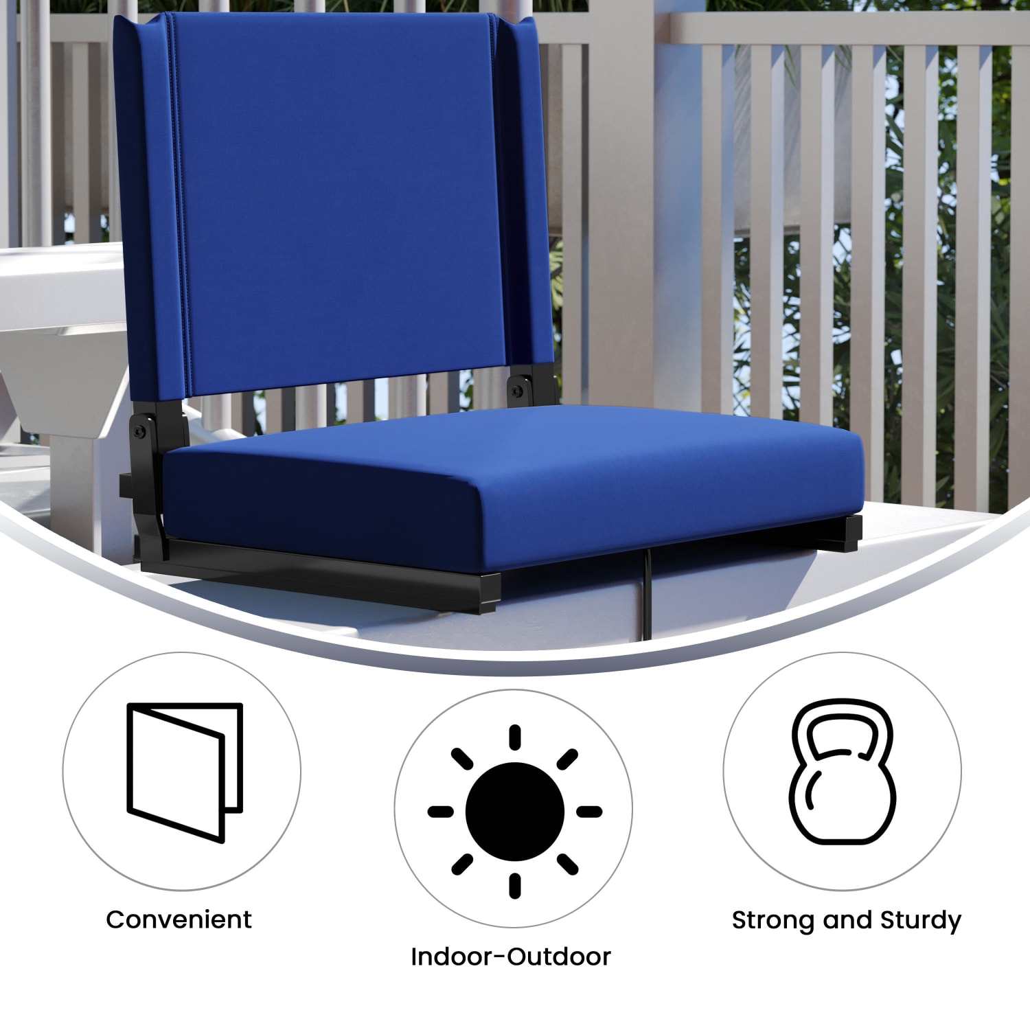 Flash Furniture Grandstand Comfort Seat, Blue/Black - Image 5