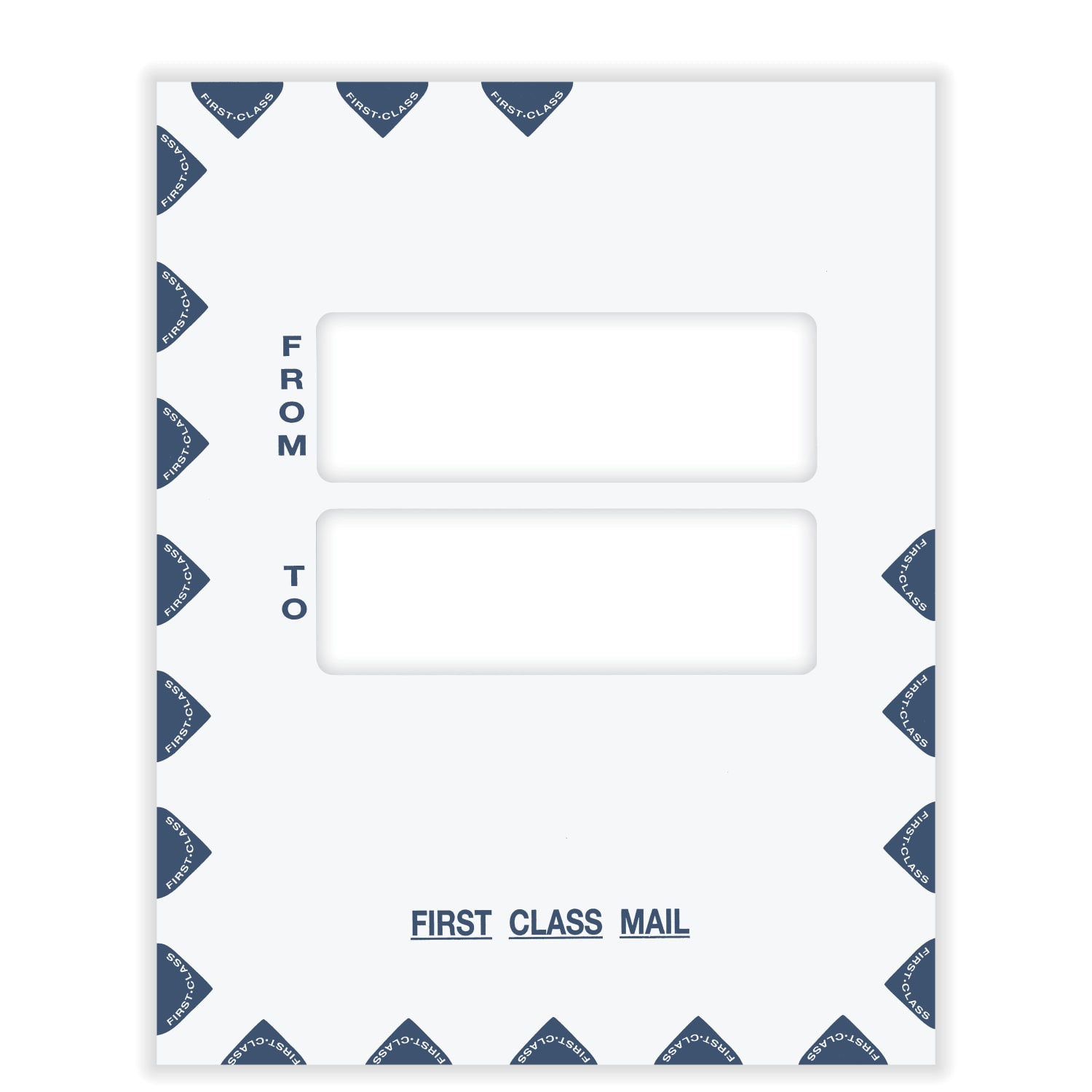 ComplyRight First Class Double Window Tax Mailer Envelope, White/Blue, Self-Seal, 9-1/2in x 12in, Pack of 50, PEO41