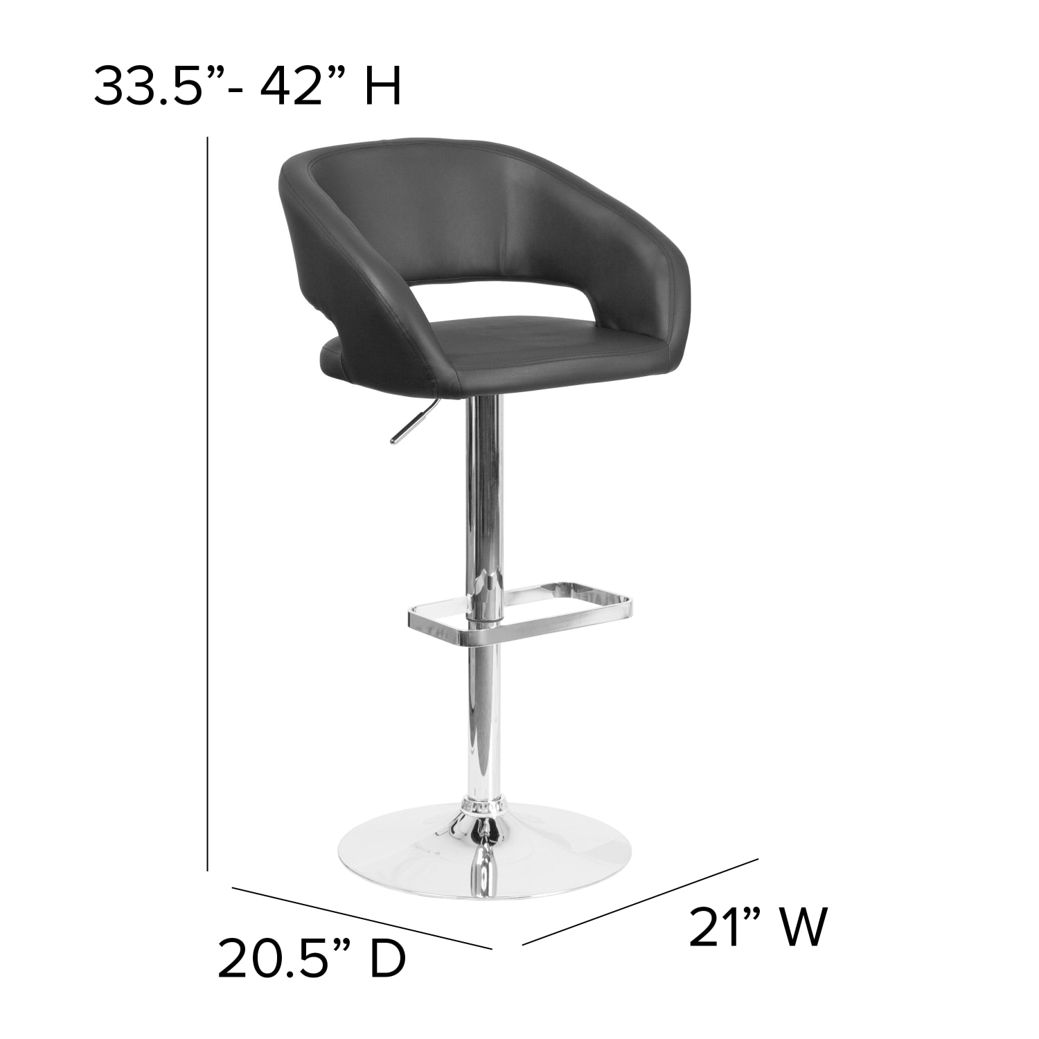 Flash Furniture Contemporary Adjustable Bar Stool Black CH122070BK PopularChairscom Flash Furniture Contemporary Adjustable Bar Stool Black CH122070BK PopularChairscom