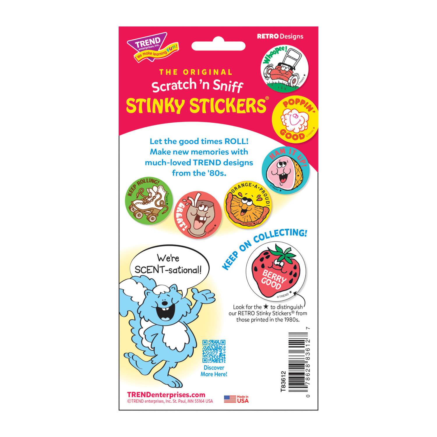 Trend Retro Scratch N Sniff Stinky Stickers, Looking Good!/Gumballs, 24 Stickers Per Pack, Set Of 6 Packs - Image 4