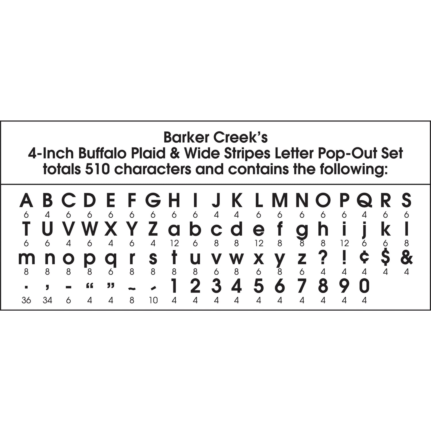 Barker Creek Letter Pop-Outs, 4in, Buffalo Plaid Wide Stripes, Pack Of 510 - Image 4