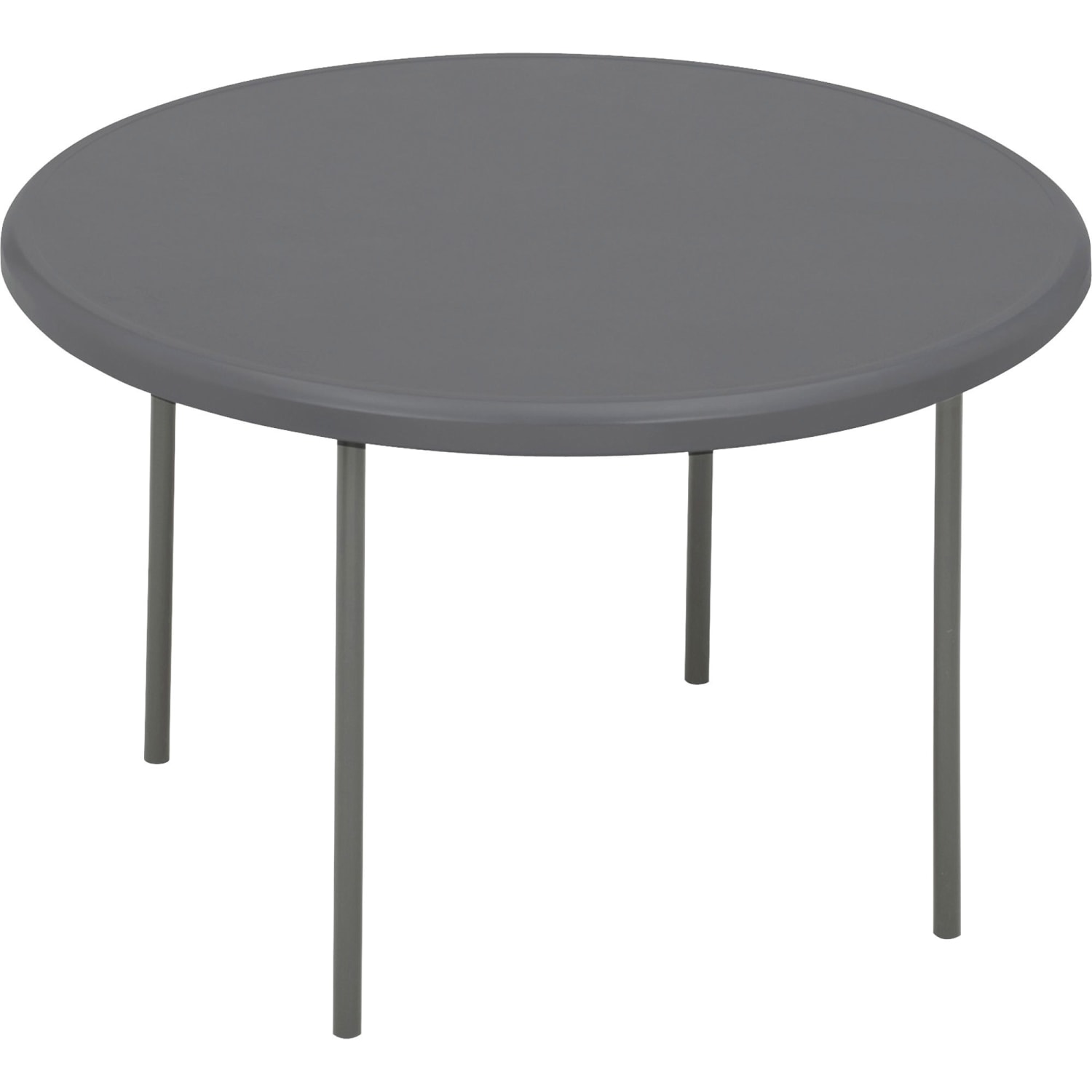 Iceberg Indestruct-Table Too Round Folding Table, 29inH x 48inD, Charcoal/Gray - Image 3