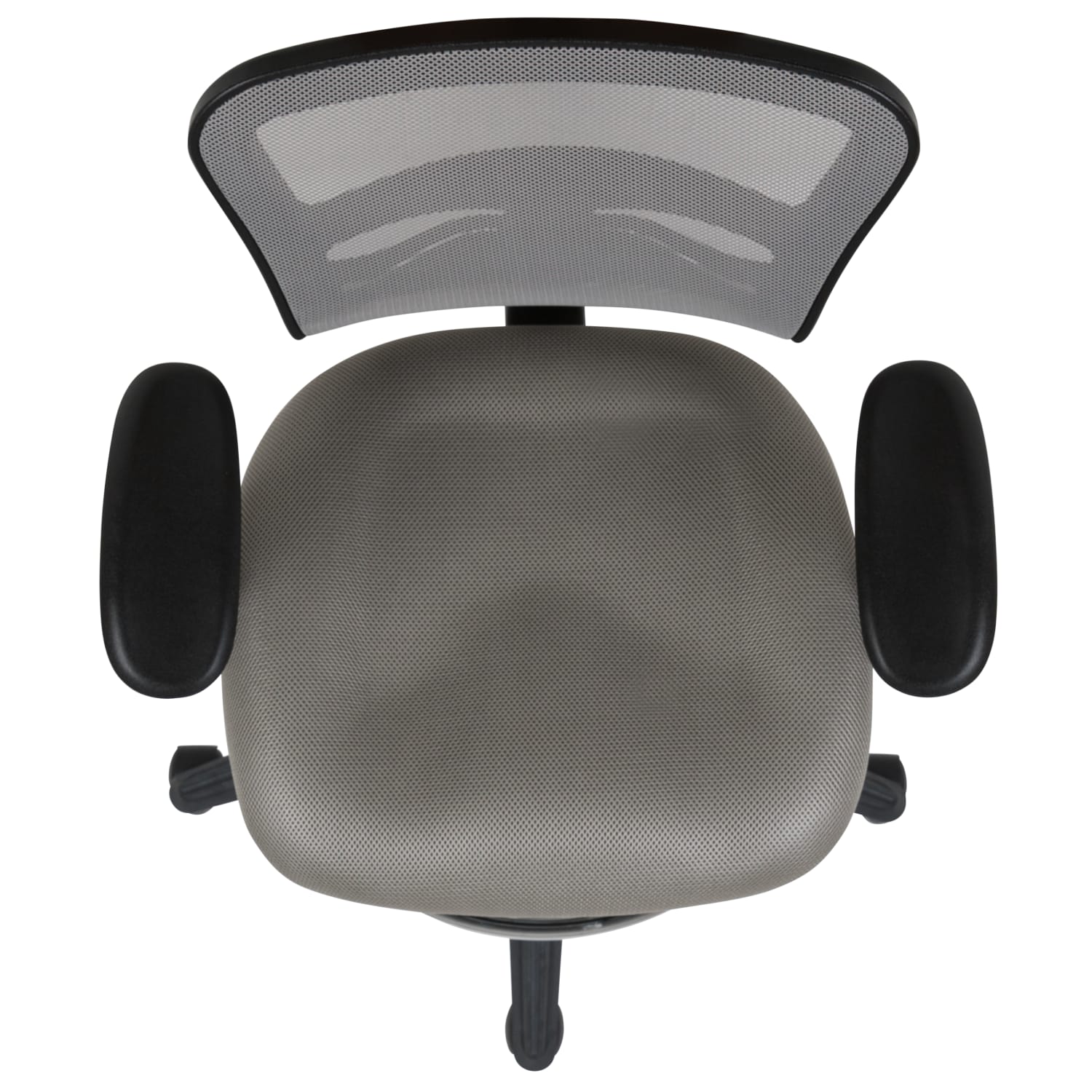Flash Furniture Mid-Back Mesh Ergonomic Drafting Chair with Adjustable Chrome Foot Ring, Adjustable Arms, Light Gray/Black - Image 12