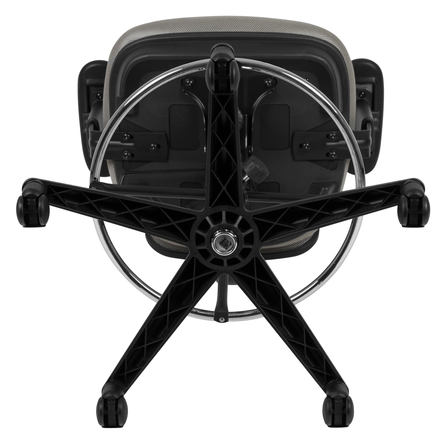 Flash Furniture Mid-Back Mesh Ergonomic Drafting Chair with Adjustable Chrome Foot Ring, Adjustable Arms, Light Gray/Black - Image 13