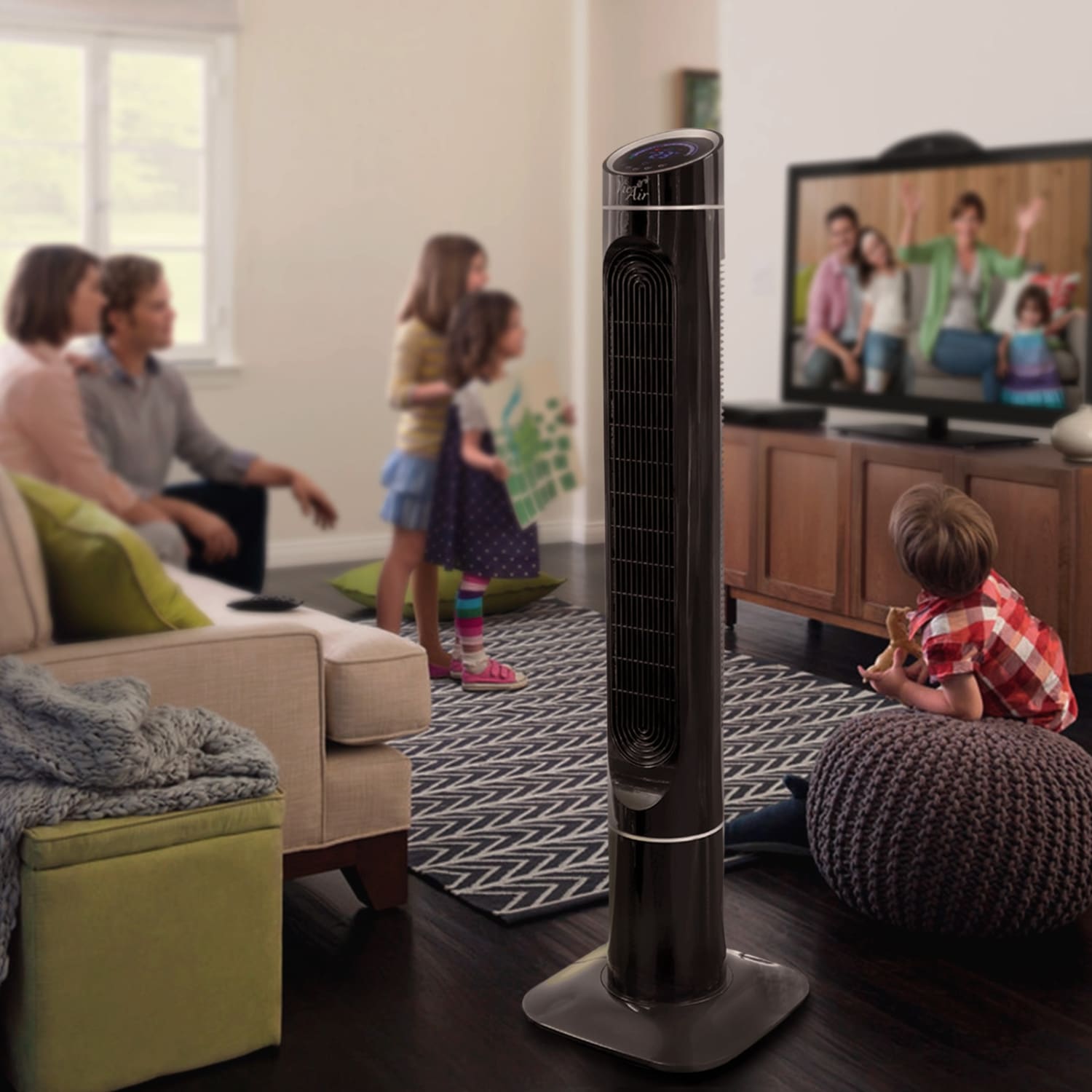 Vie Air 50in Luxury Digital Tower Fan With Fresh Air Ionizer, Black - Image 6