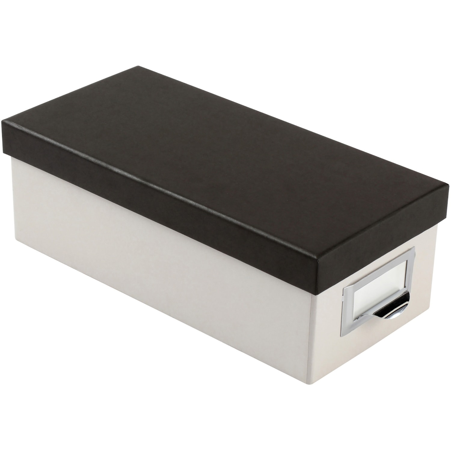 Oxford Index Card Storage Box, 3in x 5in, Marble White/Black - Image 4