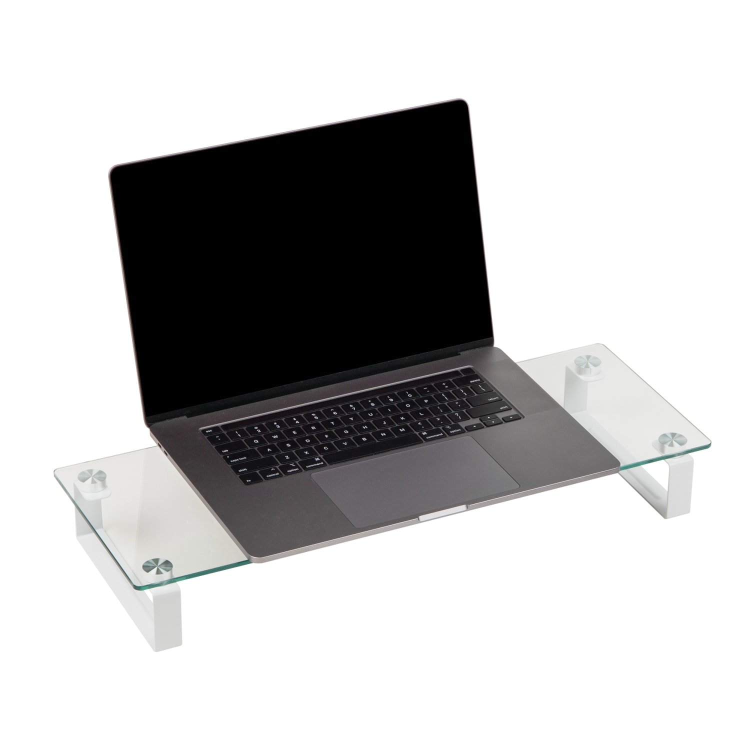 Mind Reader Glass Desktop Monitor Stand Riser for Computer, Laptop, Desk, 3inH x 22inW x 8-1/4inD, Clear - Image 6
