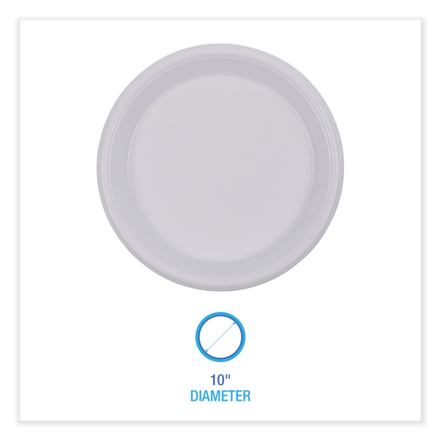 Boardwalk Hi-Impact Plastic Plates, 10in, White, Carton Of 500 Plates - Image 3