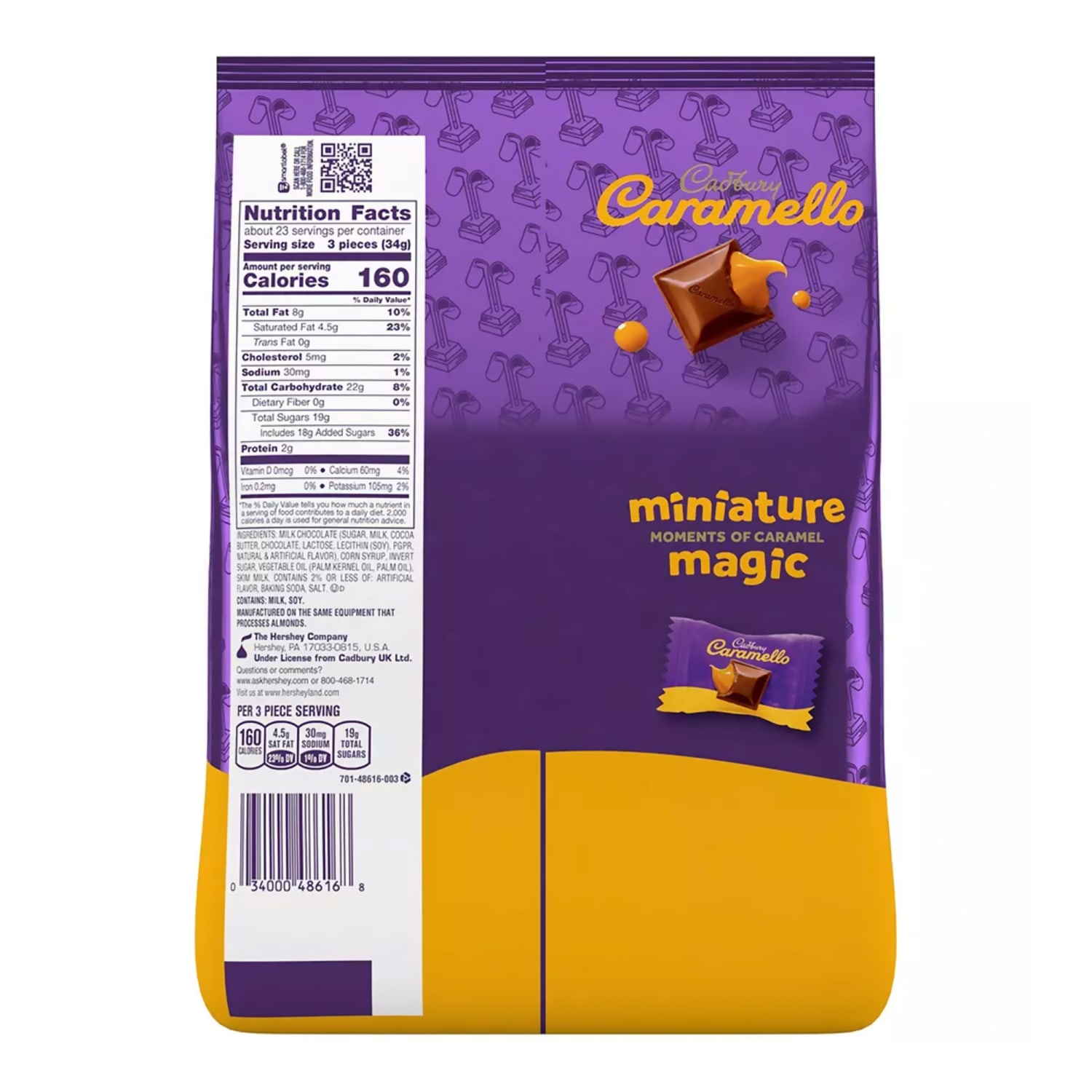 Cadbury CARAMELLO Miniatures Milk Chocolate And Caramel Candy Bars, 27.6 Oz Bag - Image 3