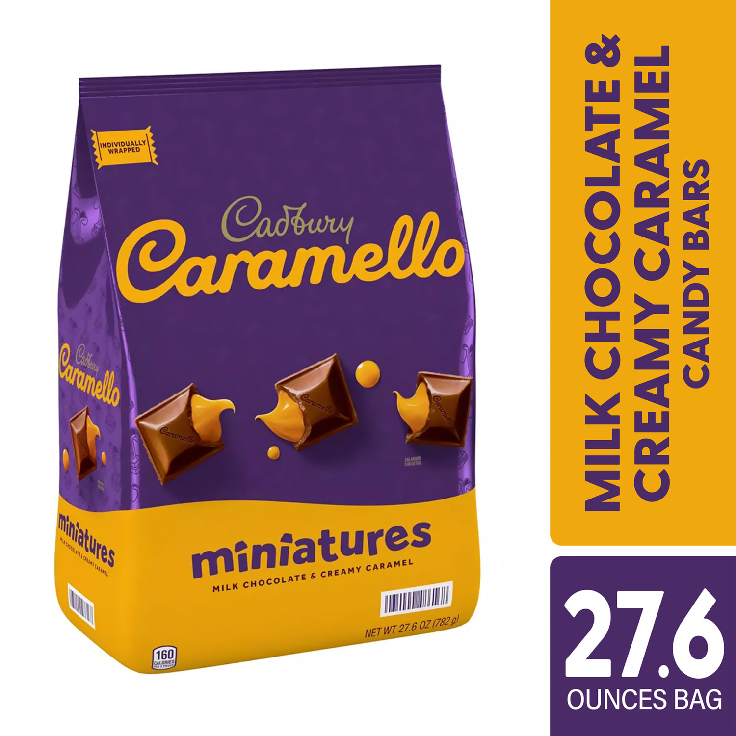 Cadbury CARAMELLO Miniatures Milk Chocolate And Caramel Candy Bars, 27.6 Oz Bag - Image 4