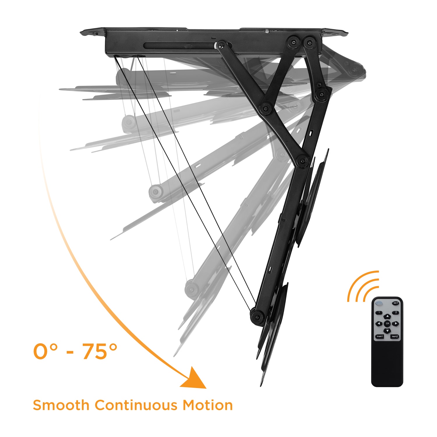 Mount-It! MI-4223 Motorized Ceiling TV Mount For 32 - 55in TVs, 26inH x 26inW x 20-1/4inD, Black - Image 3