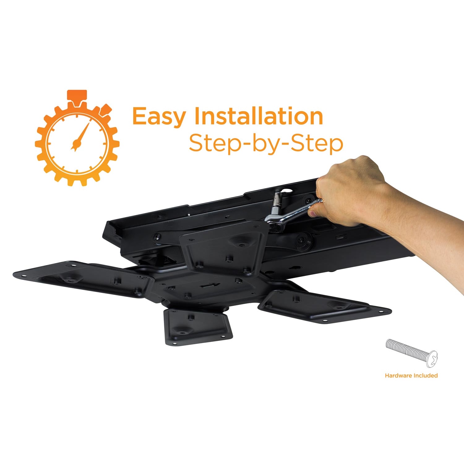 Mount-It! MI-4223 Motorized Ceiling TV Mount For 32 - 55in TVs, 26inH x 26inW x 20-1/4inD, Black - Image 5