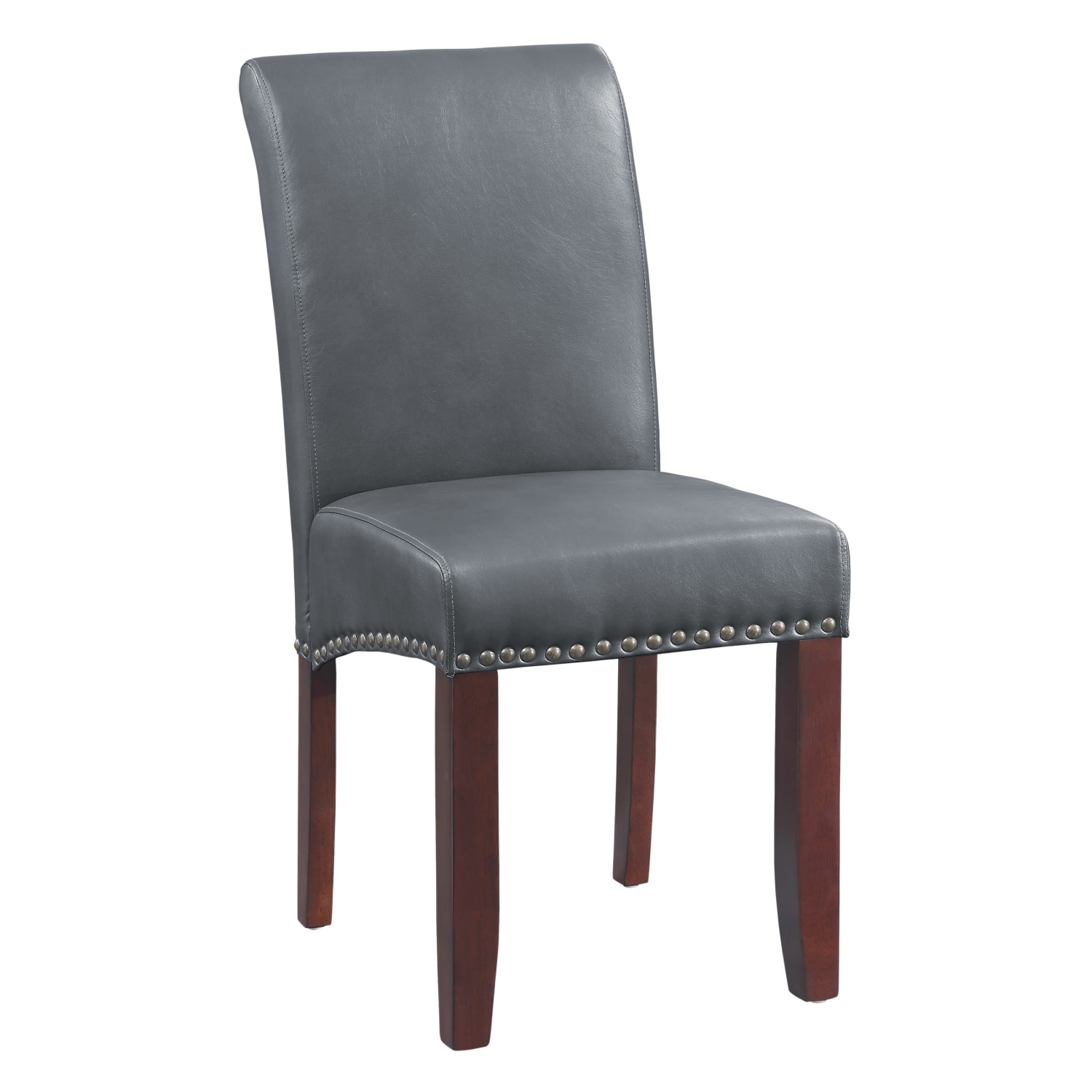 Office Star Parsons Faux Leather Dining Accent Chair Antique BronzePewter PopularChairscom