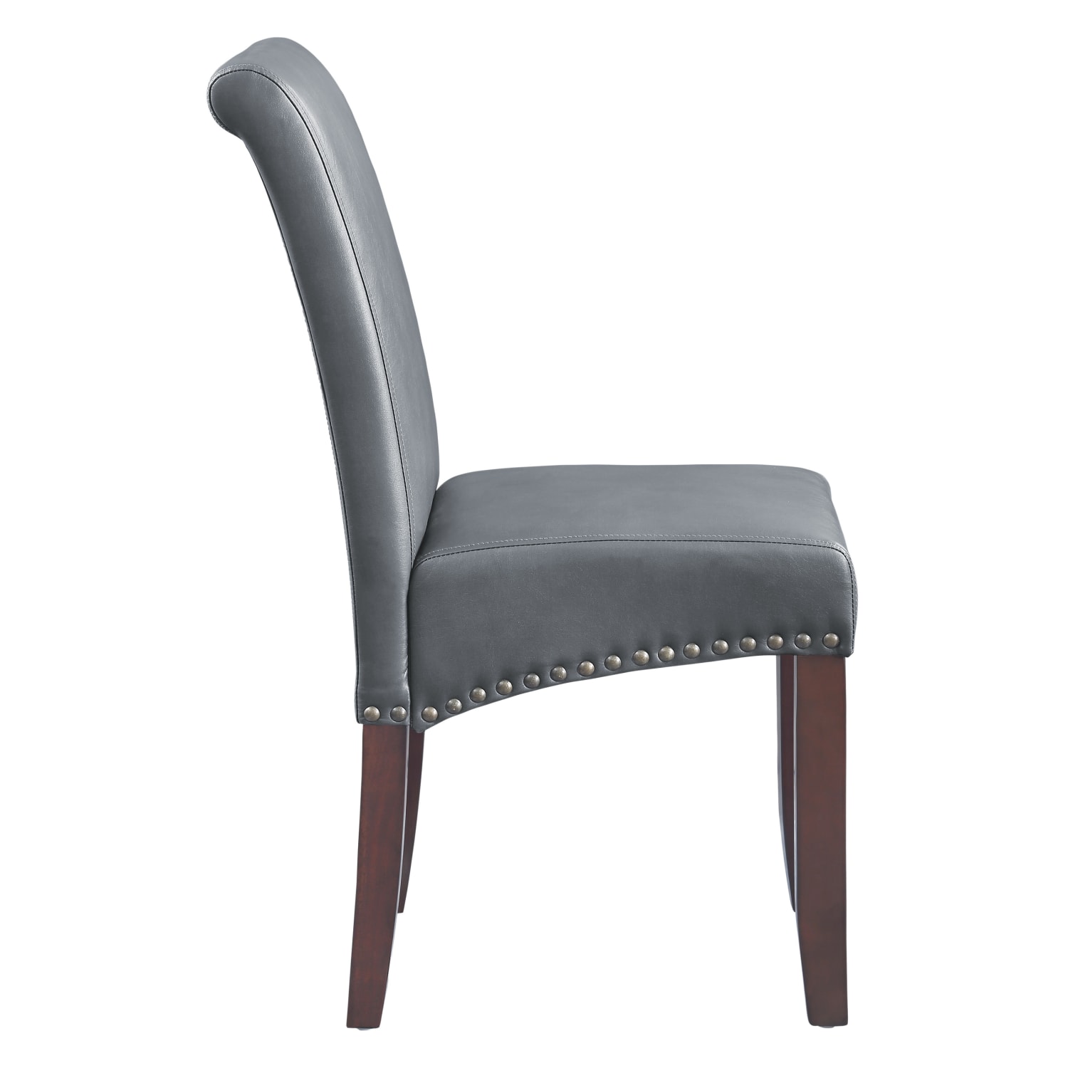 Office Star Parsons Faux Leather Dining Accent Chair Antique BronzePewter PopularChairscom