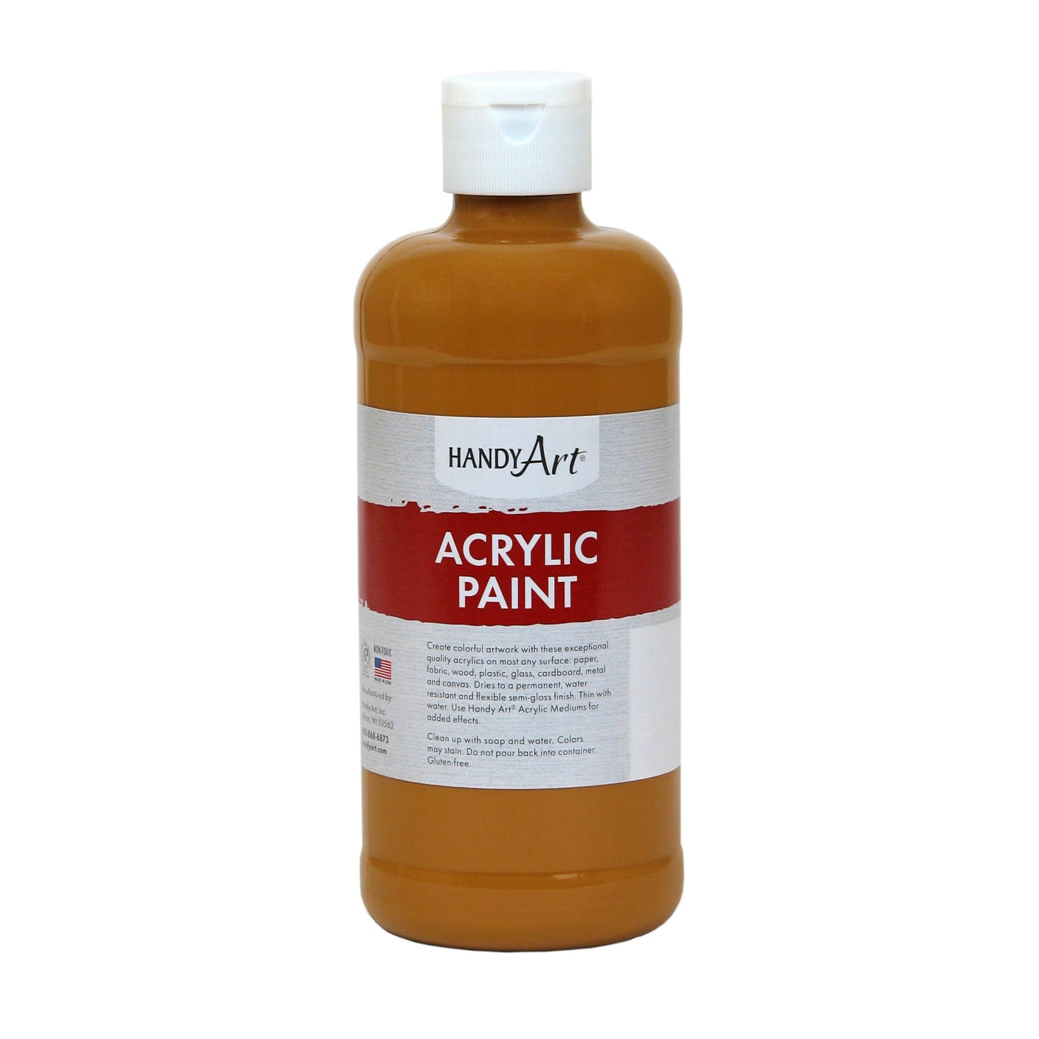 Handy Art Acrylic Paint 16 oz, Raw Sienna, Pack Of 3 - Image 3